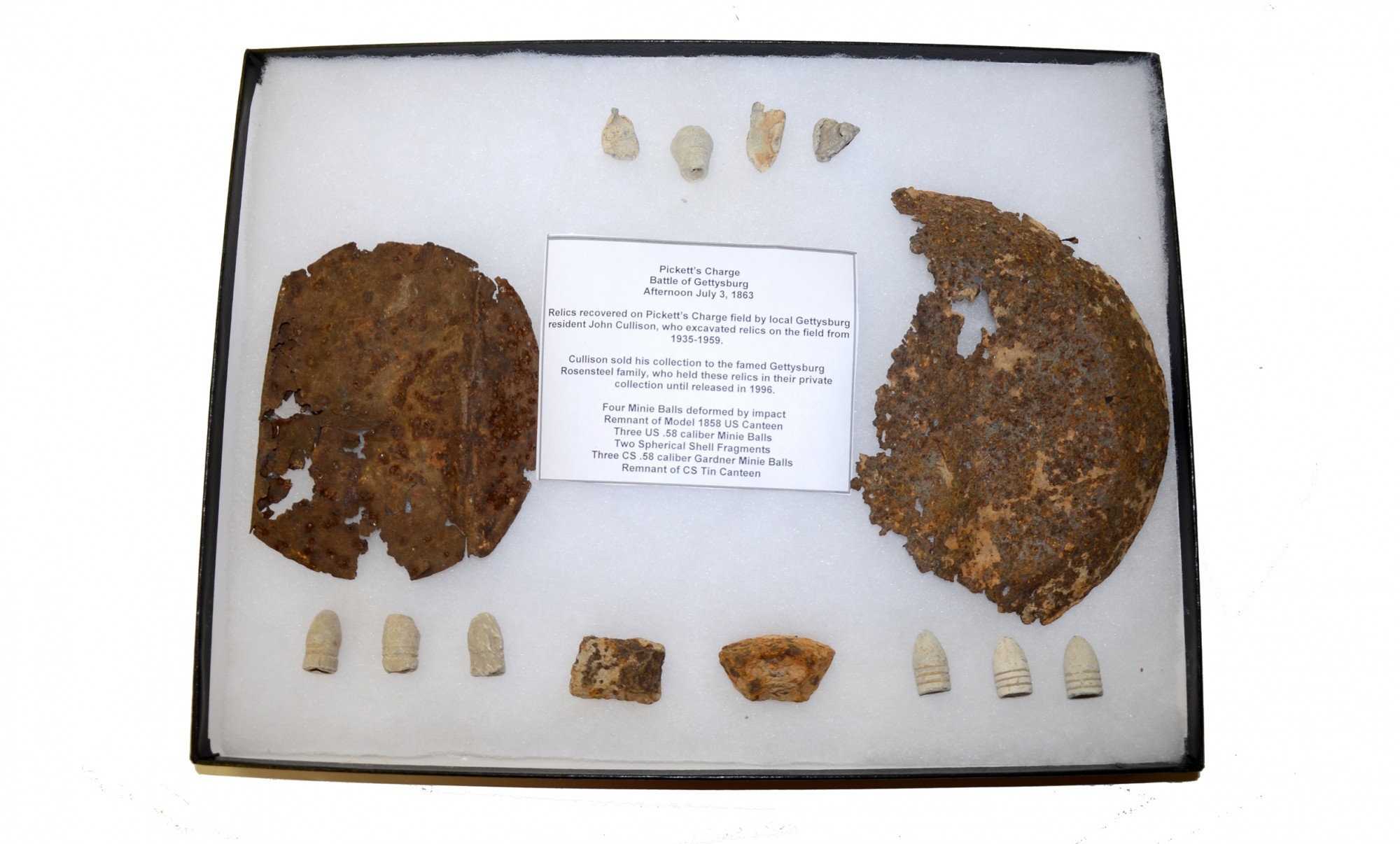 BOX OF GETTYSBURG RELICS
