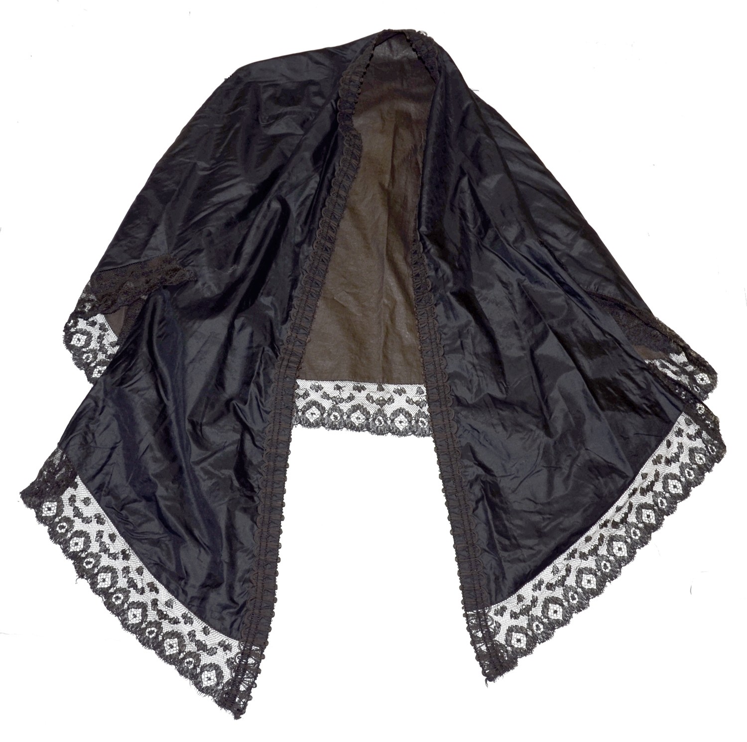 BLACK SILK MANTLE C. 1855-1865