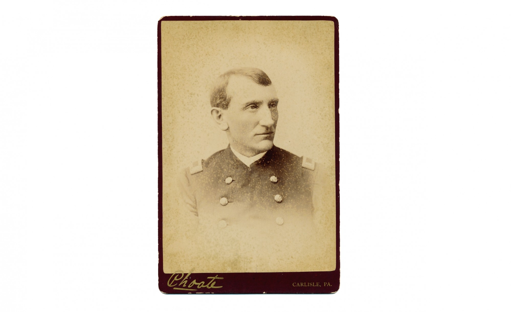CABINET CARD PHOTOGRAPH OF CAPTAIN RICHARD HENRY PRATT, FOUNDER OF THE CARLISLE (PA) INDIAN SCHOOL