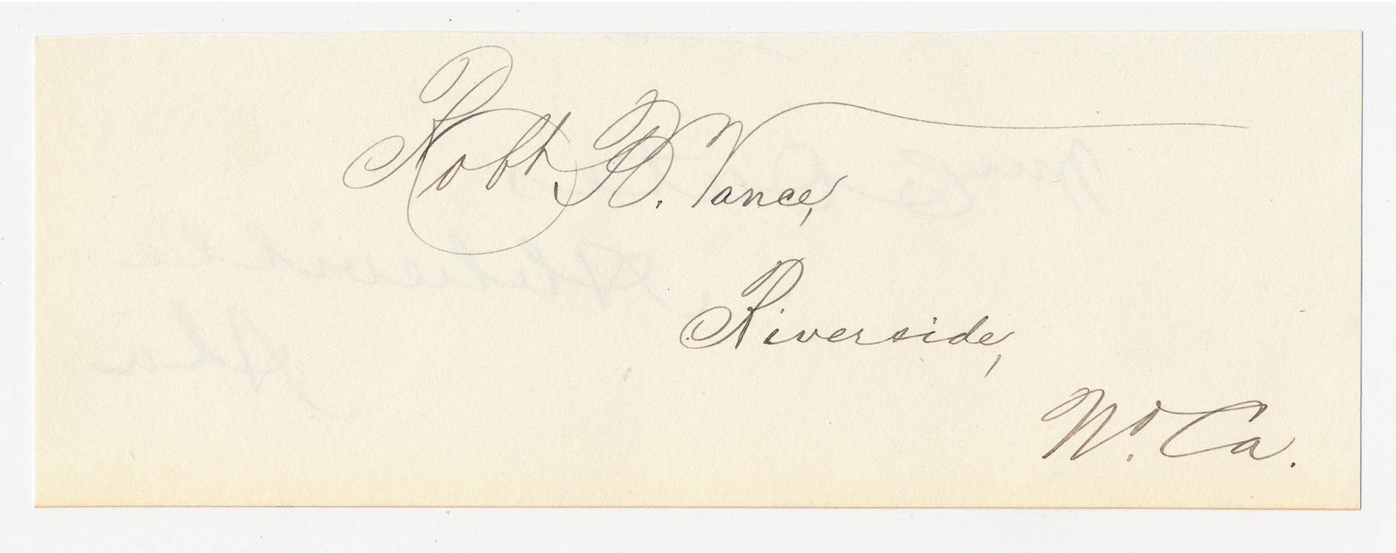 PAIR OF POST-WAR CLIPPED CONFEDERATE SIGNATURES – GEN. ROBERT B. VANCE (29TH NORTH CAROLINA) AND COL. WILLIAM C. OATES (15TH ALABAMA)