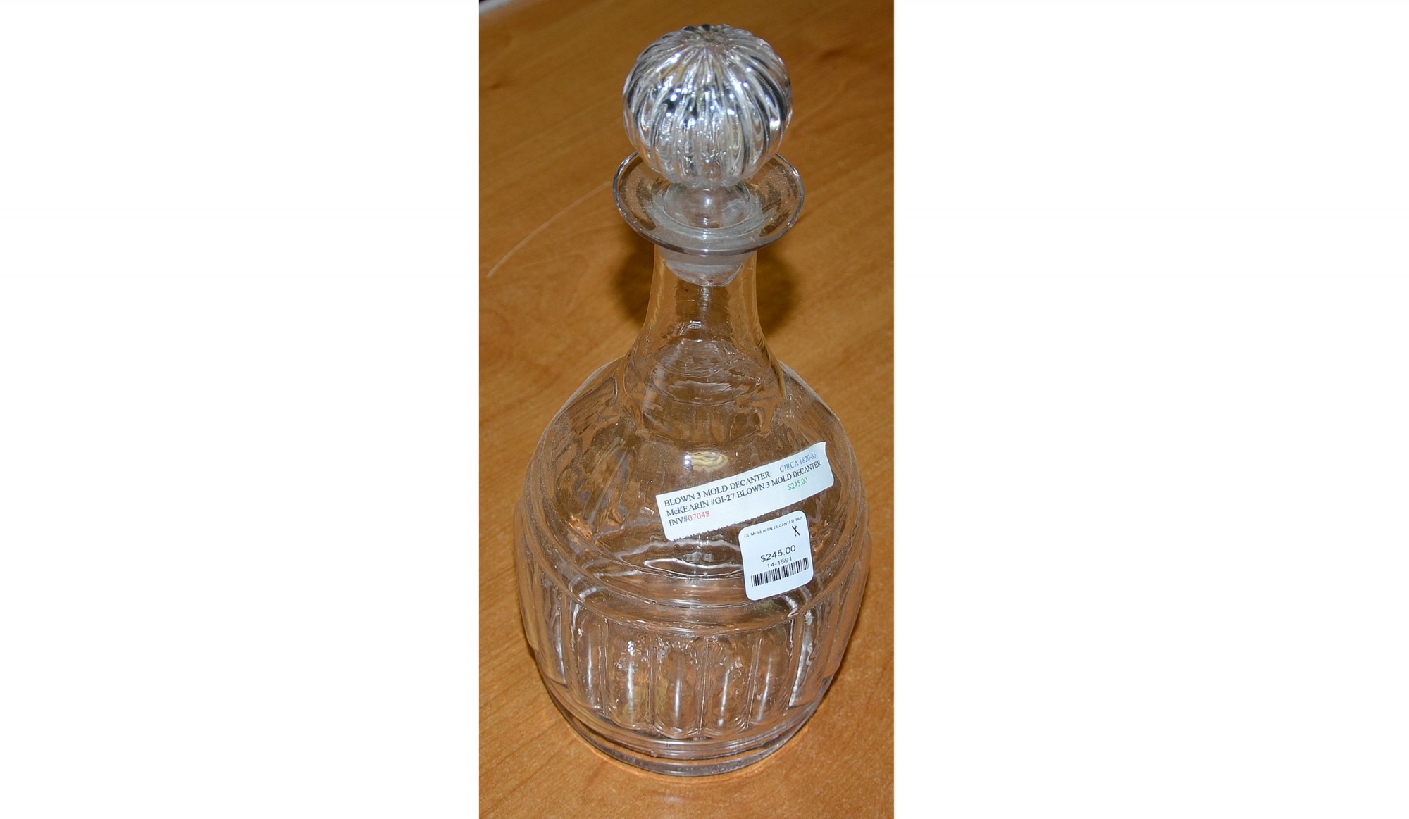 BLOWN 3 MOLD DECANTER CIRCA 1820-35
