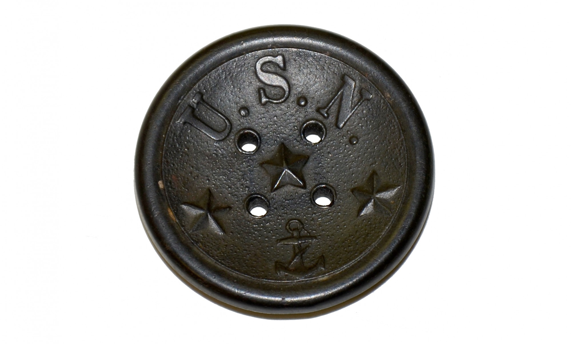 CIVIL WAR HARD RUBBER US NAVY BUTTON