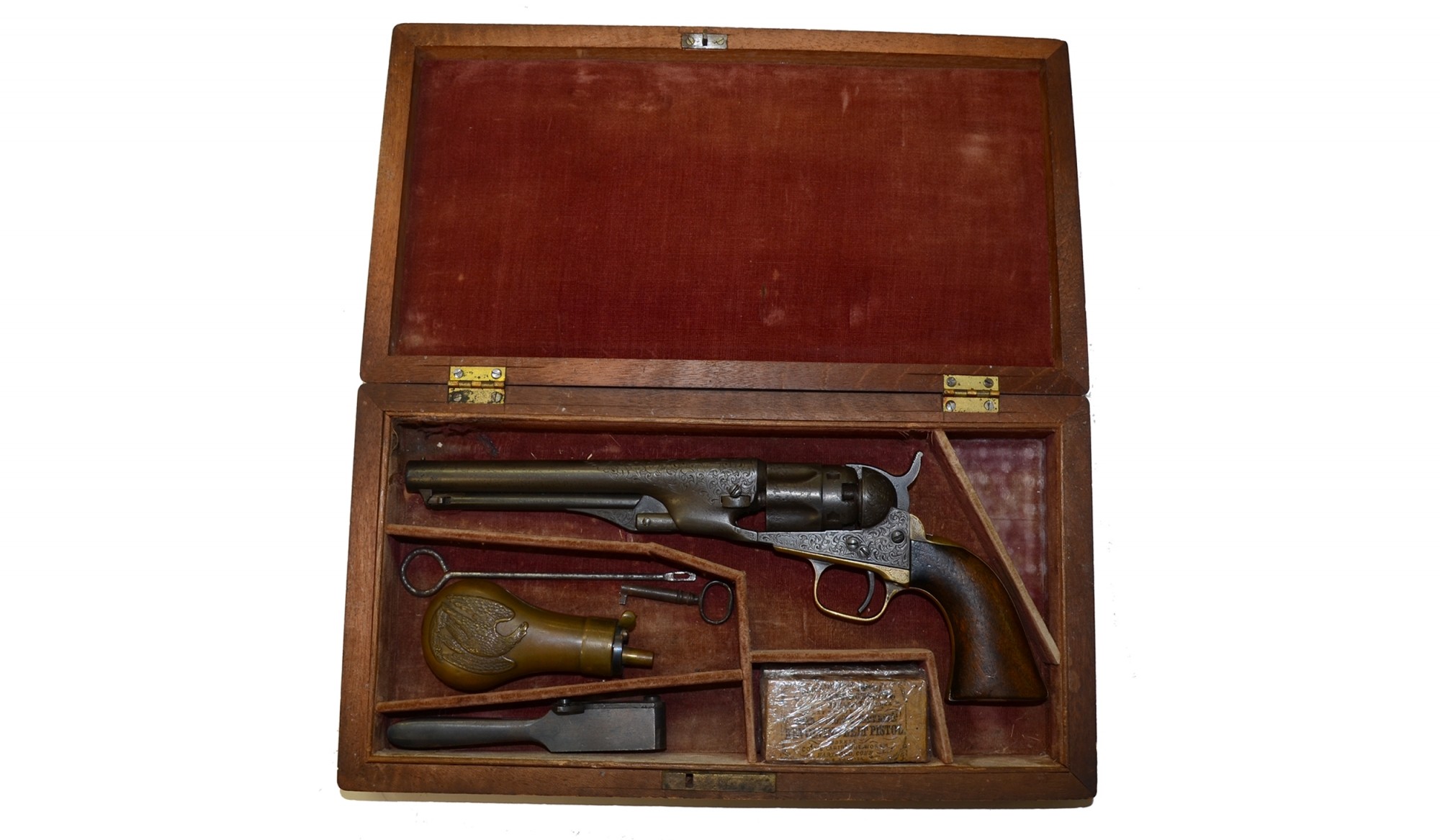 CASED, ENGRAVED MODEL 1862 COLT POLICE REVOLVER