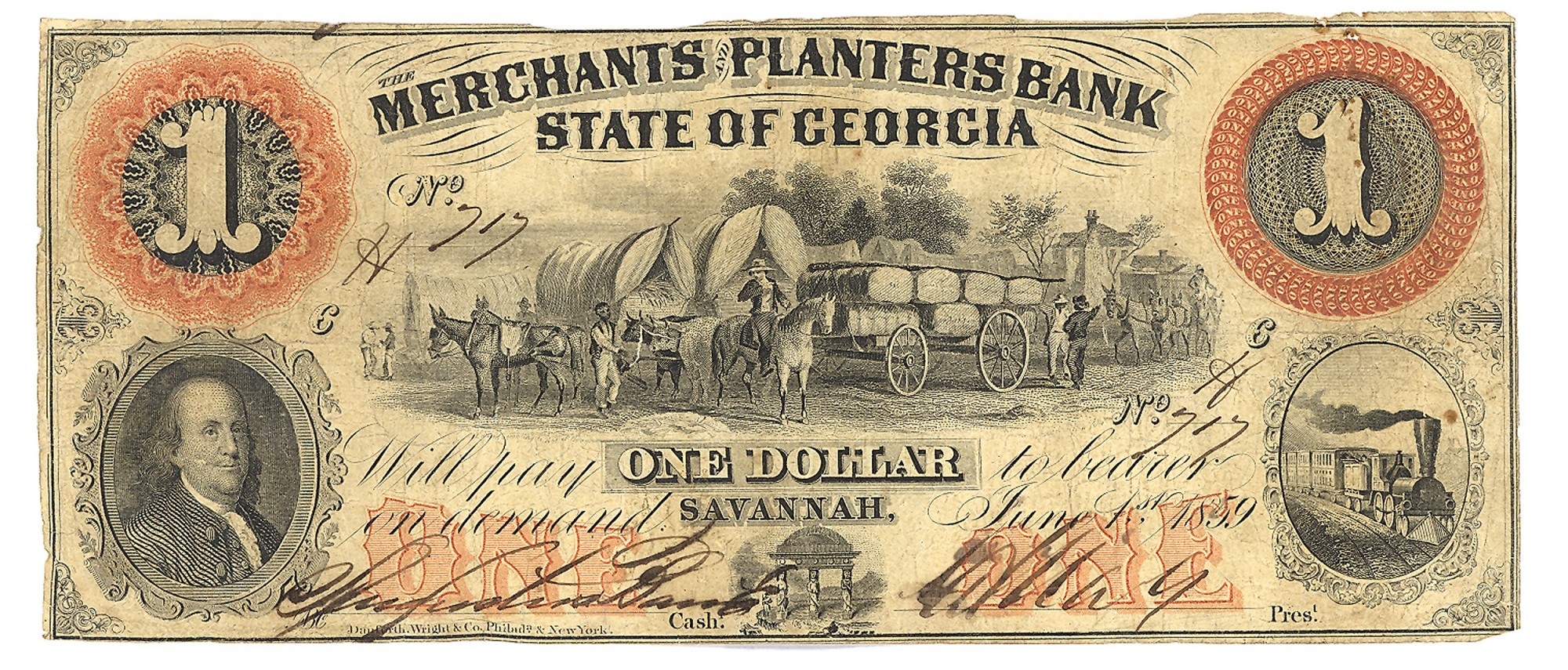 MERCHANTS AND PLANTERS BANK, SAVANNAH, 1 NOTE — Horse Soldier
