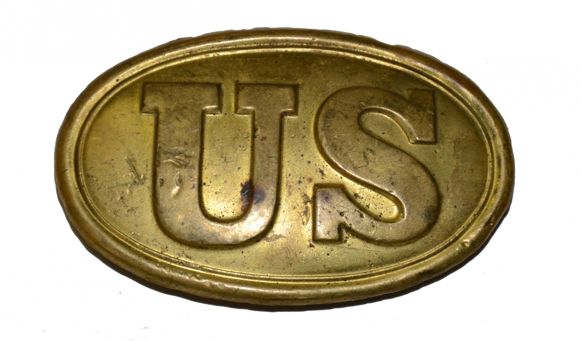 NON-DUG PATTERN 1839 OVAL US BELT PLATE 
