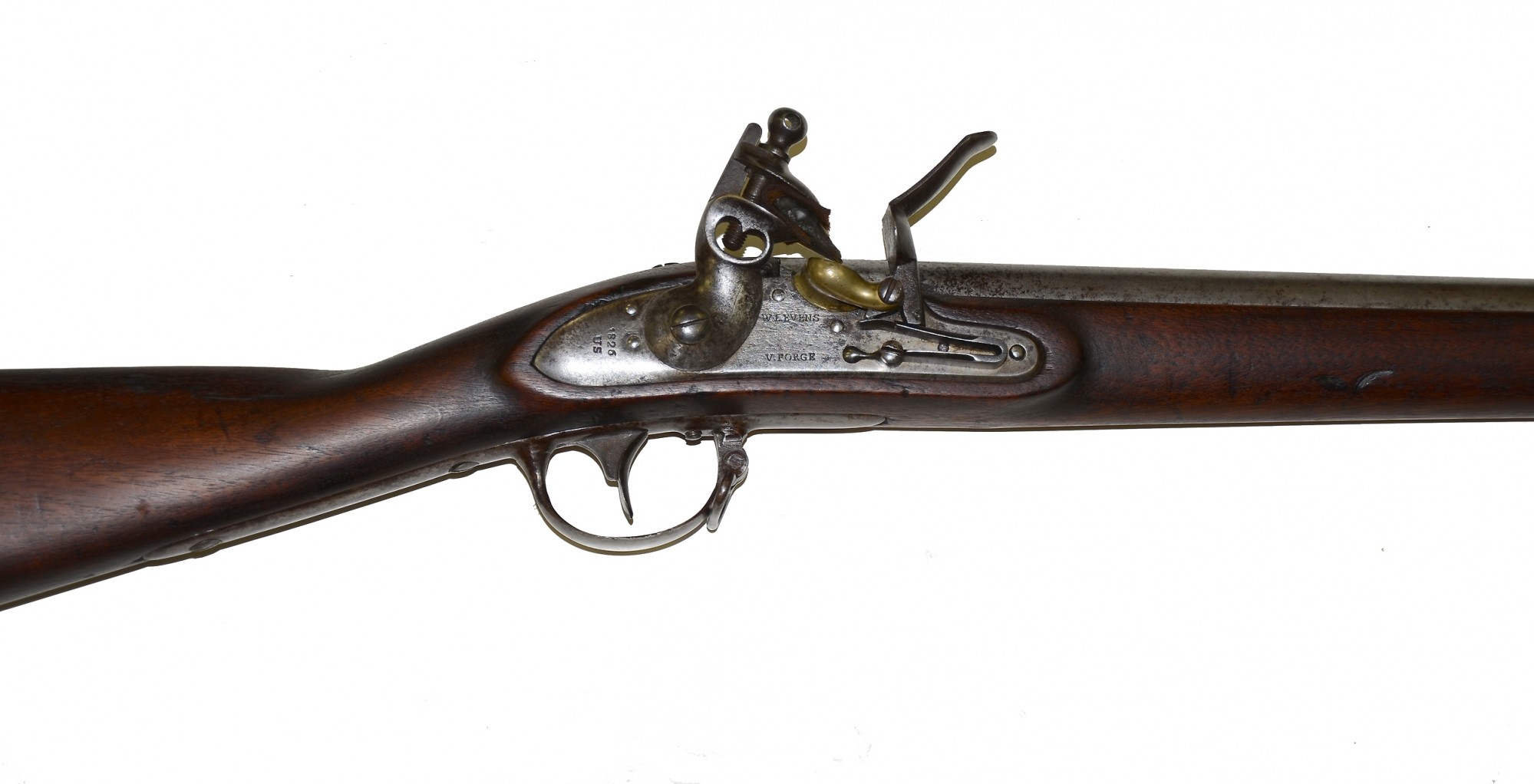 ORIGINAL M1816 'W. L. EVANS' UNALTERED FLINTLOCK MUSKET — Horse