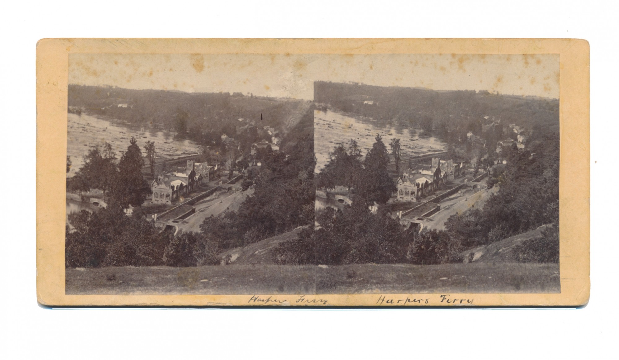 STEREOVIEW CARD OF HARPER’S FERRY DURING CIVIL WAR