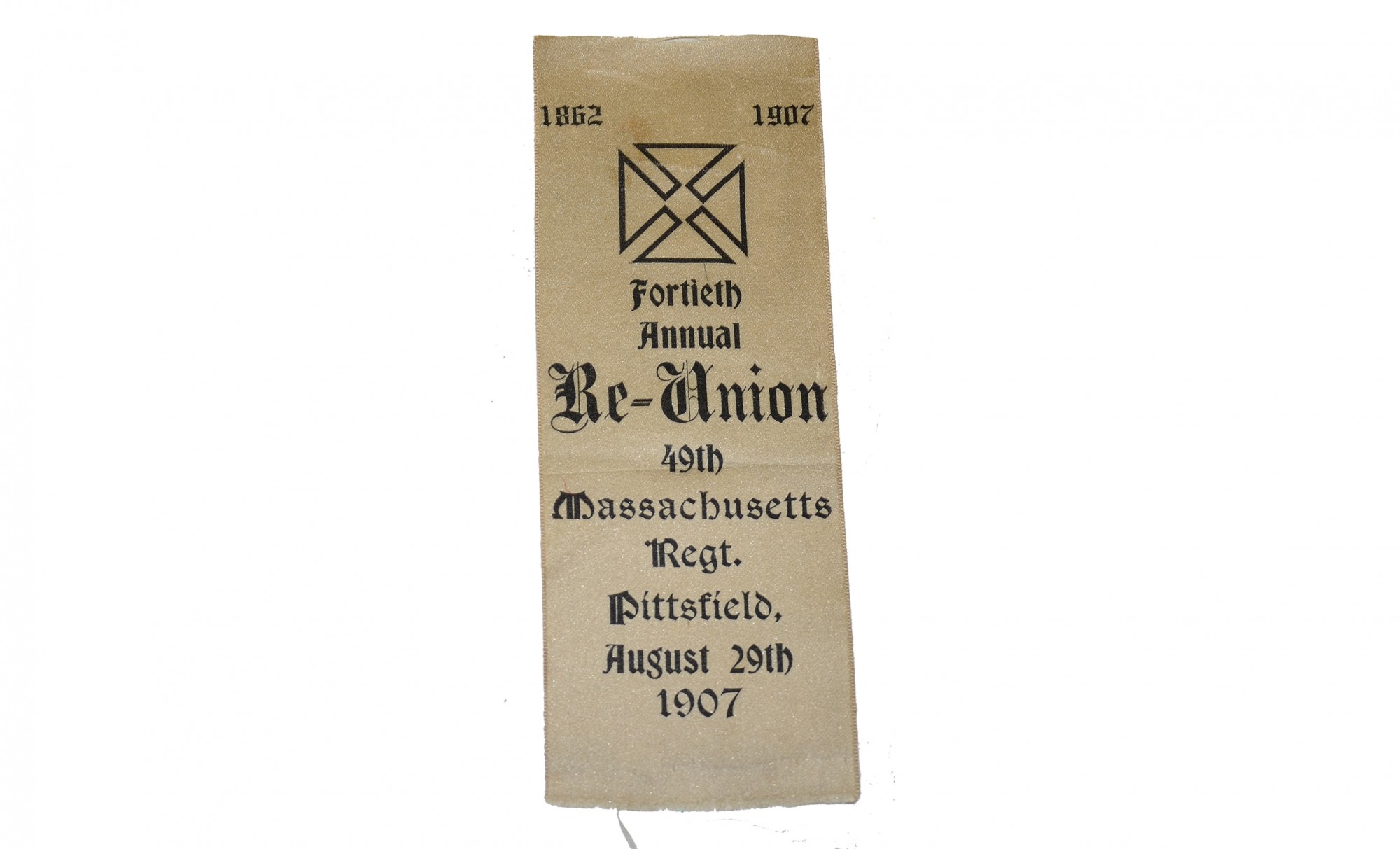 Massachusetts Ribbons 49TH MASSACHUSETTS REUNION RIBBON — Horse Soldier