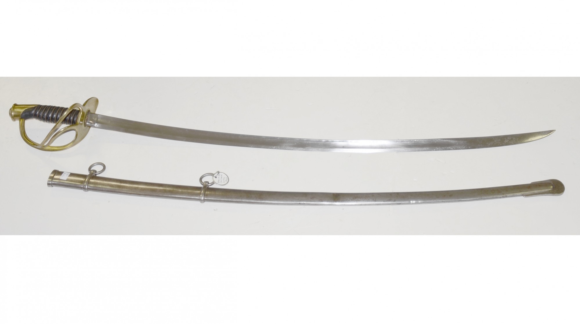 ORIGINAL, CIVIL WAR, AMES MODEL 1860 LIGHT CAVALRY SABER & SCABBARD IN GOOD CONDITION