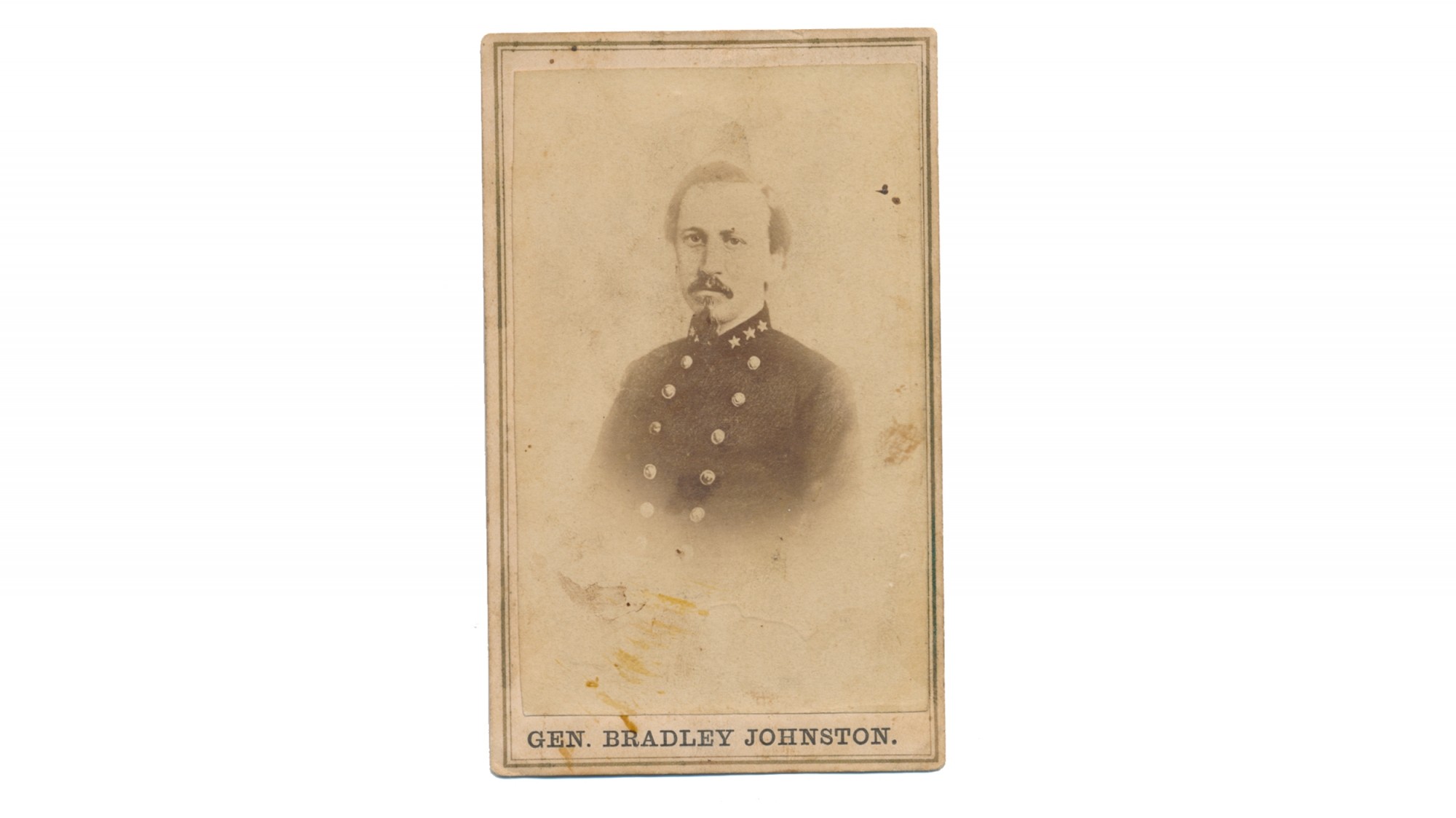 CDV PERIOD LITHOGRAPH OF CONFEDERATE GENERAL BRADLEY T. JOHNSON — Horse Soldier