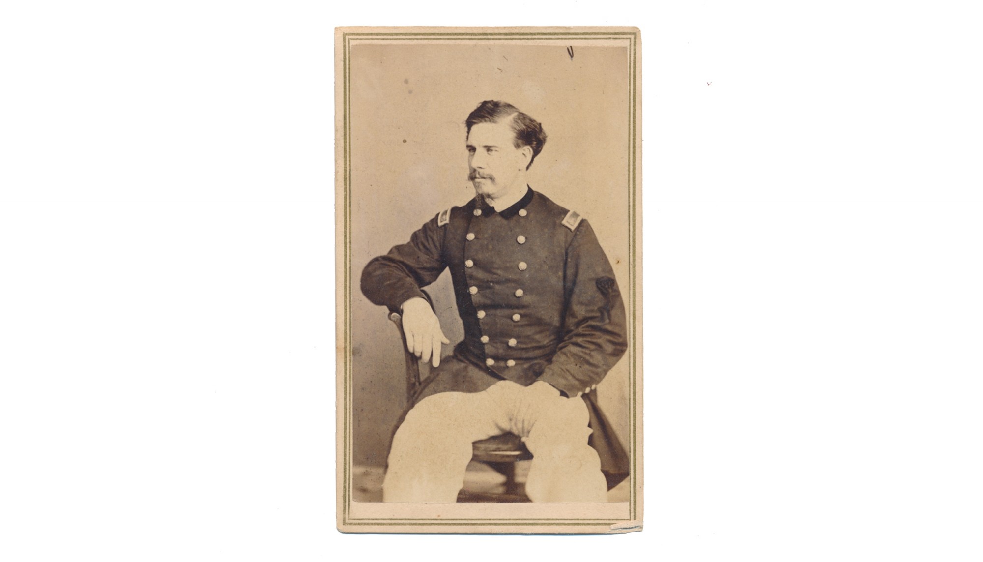 AUTOGRAPHED CDV OF JAMES ROWAN O’BEIRNE, 37TH NY INFANTRY, 22ND VETERAN RESERVES CORPS, MEDAL OF HONOR RECIPIENT