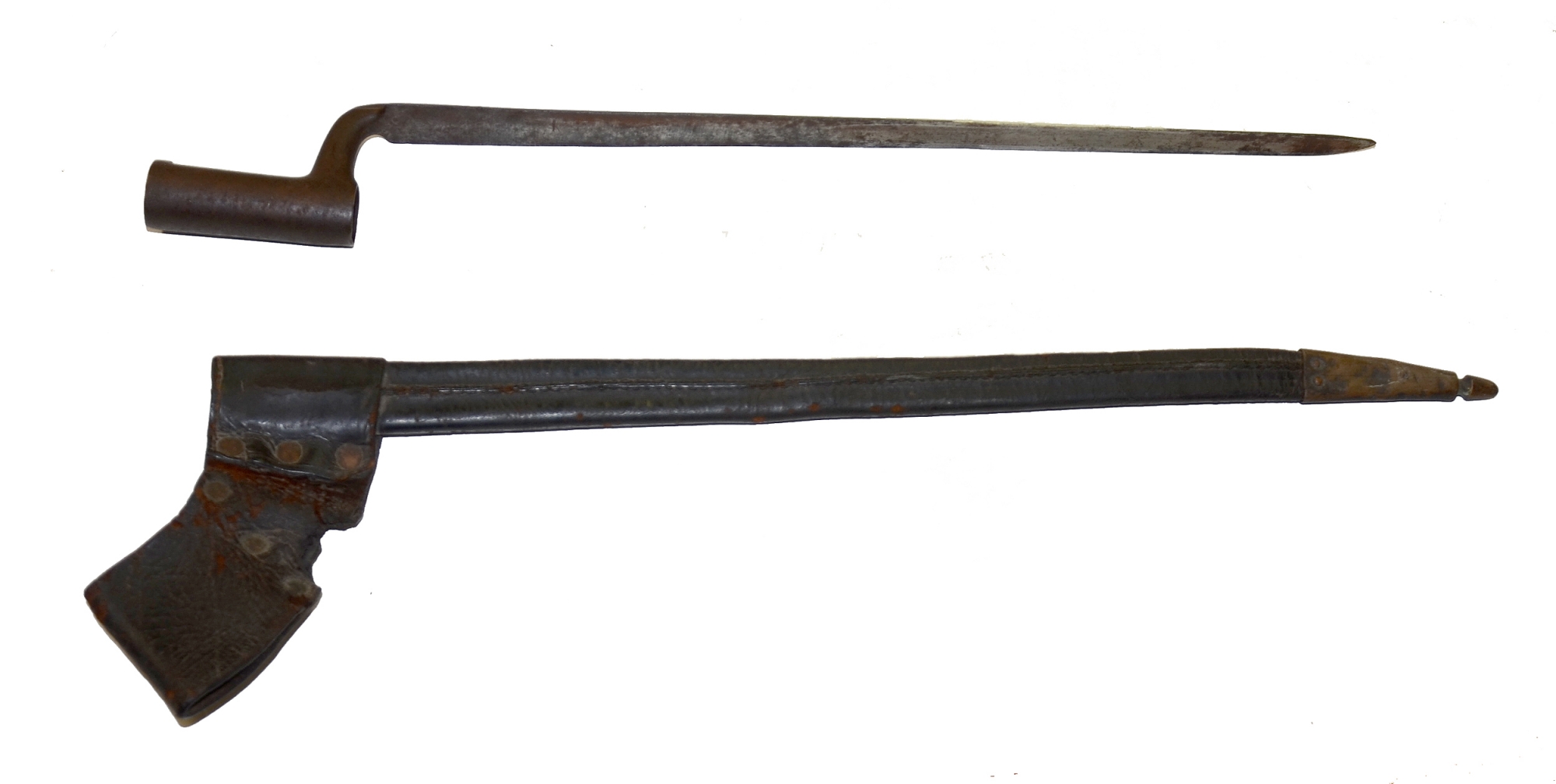 MODEL 1816 BAYONET MADE BY HARPERS FERRY IN MODEL 1855 BAYONET SCABBARD
