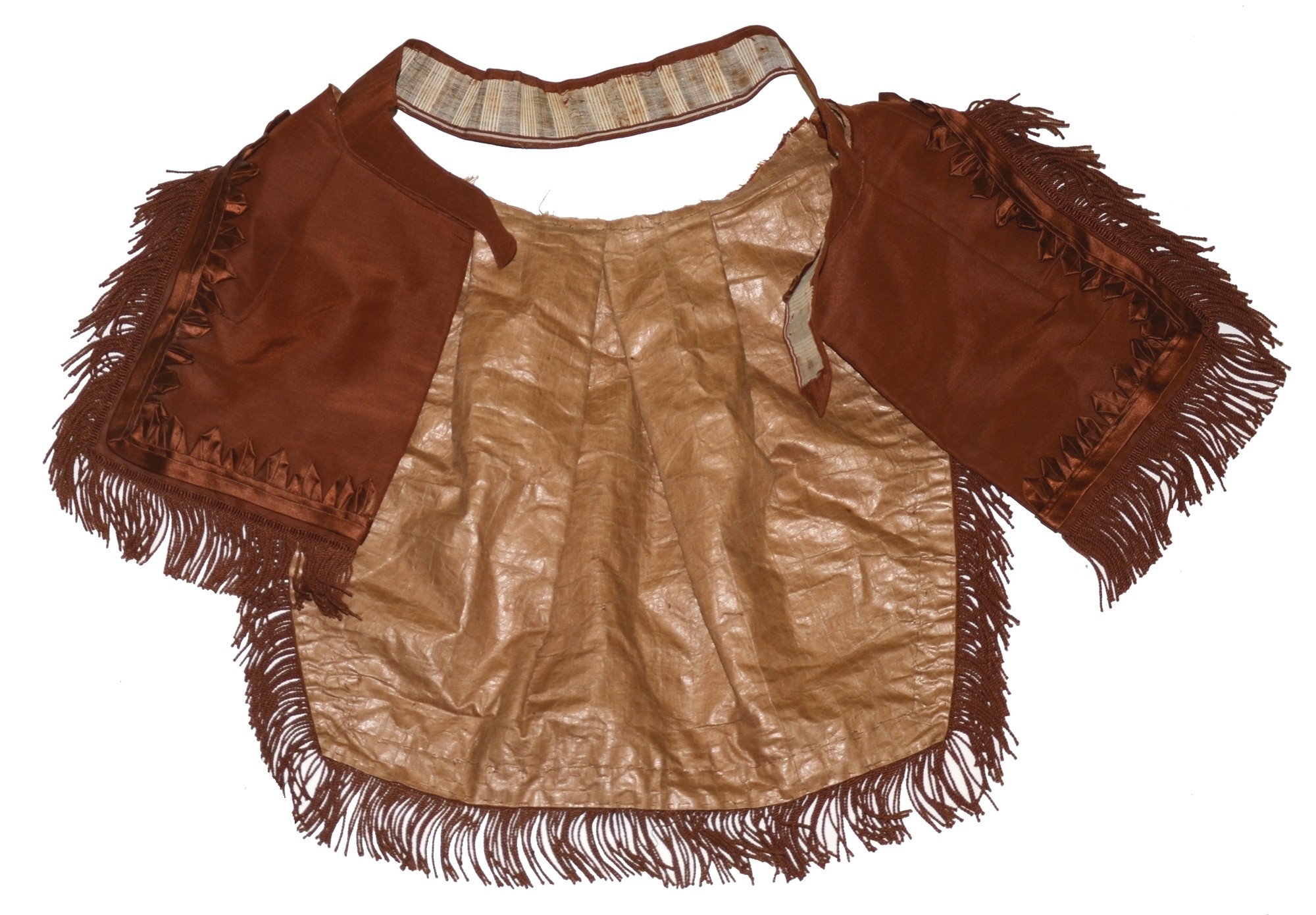 COPPER SILK PEPLUM FROM DRESS C. 1865-1870