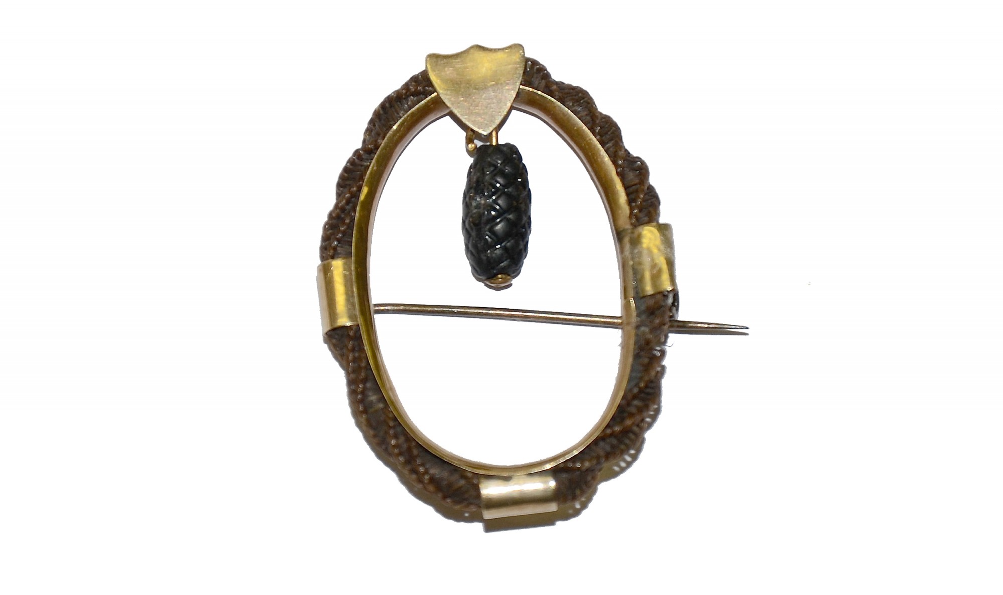 EXQUISITE, CIVIL WAR-ERA JEWELRY ACCESSORY MADE FROM BRAIDED HUMAN HAIR