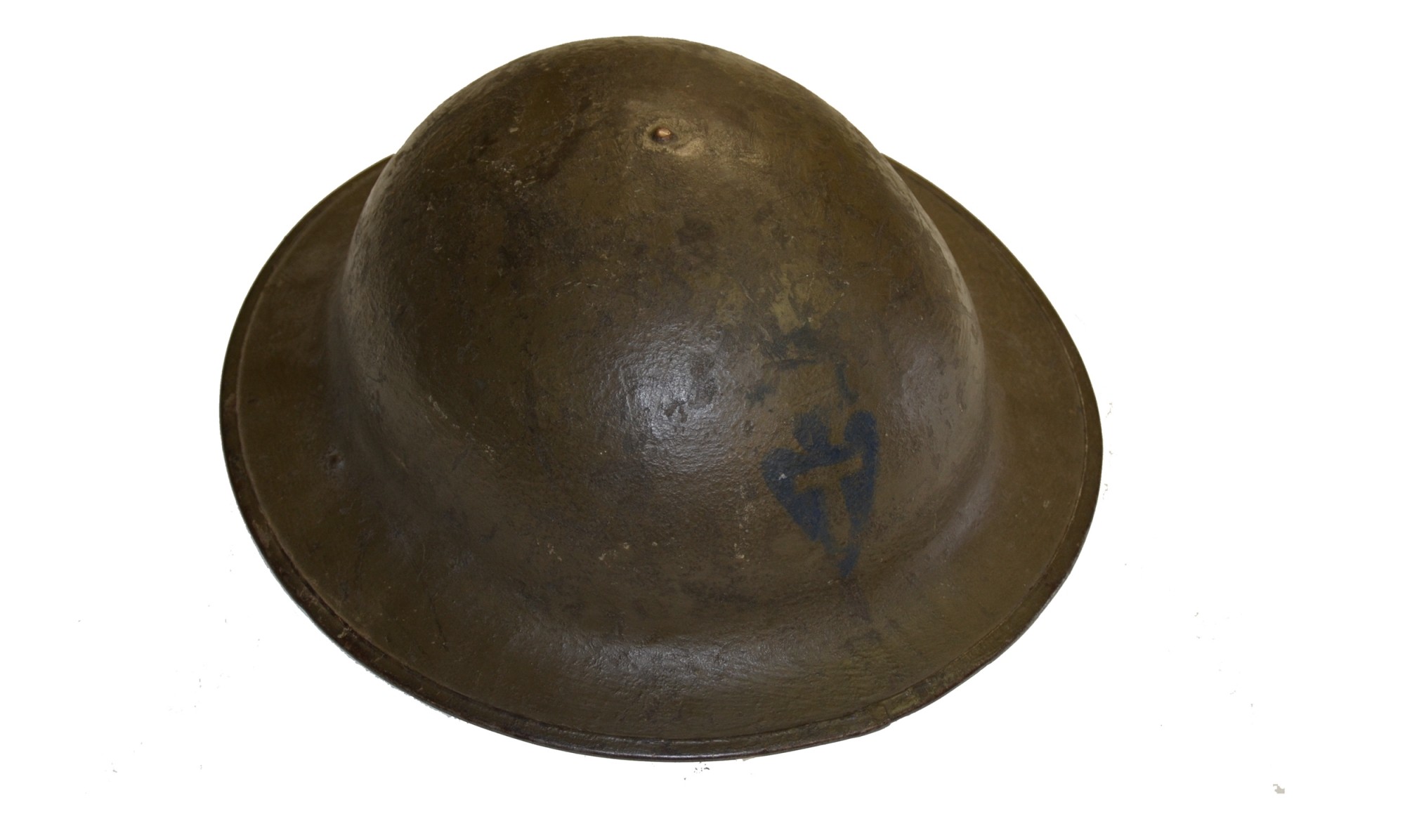 US WORLD WAR ONE MODEL 1917 HELMET WITH PAINTED 36TH DIVISION INSIGNIA