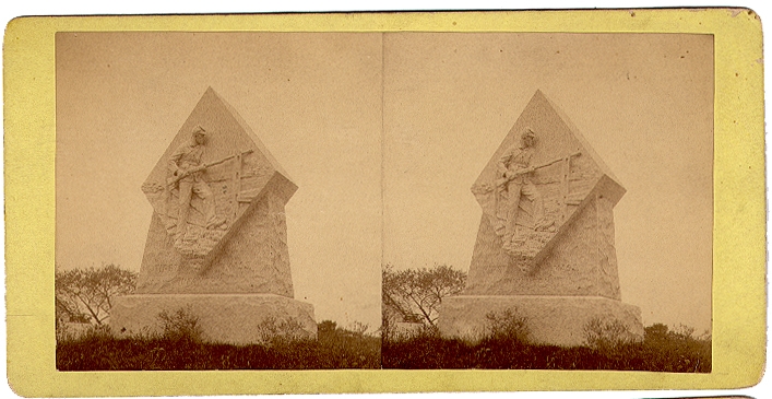 MUMPER STEREO OF 1st MASSACHUSETTS MONUMENT, GETTYSBURG