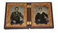 QUARTER PLATE AMBROTYPES OF MAN AND WOMAN