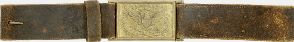 CIVIL WAR NCO OFFICER'S WAIST BELT WITH RARE VARIANT LEAD-FILLED M51 SWORD BELT PLATE