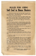 FLIER - RULES FOR USING SOFT COAL IN HOUSE HEATERS