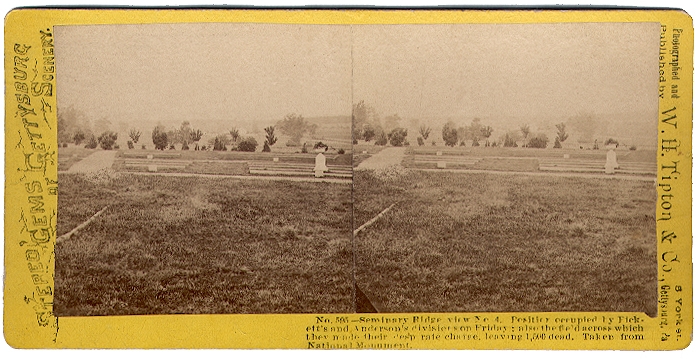 TIPTON STEREO VIEW #595 - VIEW OF SEMINARY RIDGE FROM NATIONAL CEMETERY, GETTYSBURG