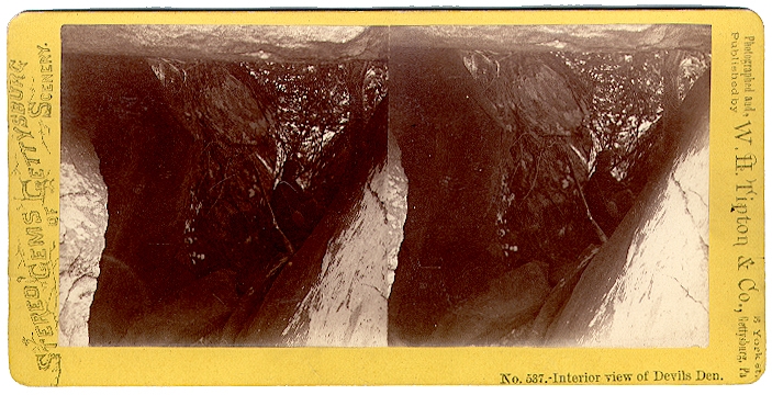 TIPTON STEREO VIEW #537 - DEVIL'S DEN, GETTYSBURG