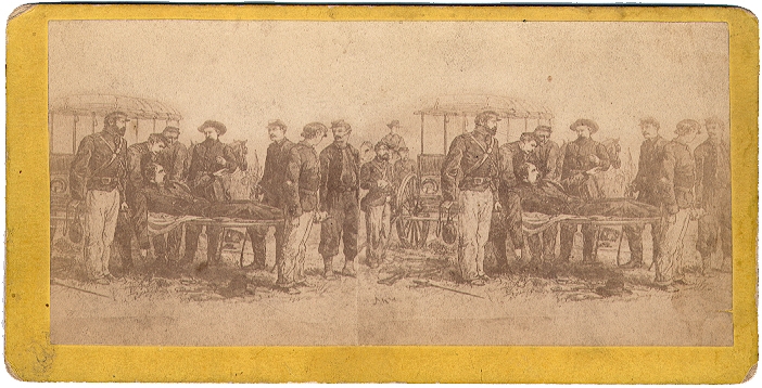 TIPTON STEREO VIEW #486 - GEN. HANCOCK SKETCH, GETTYSBURG