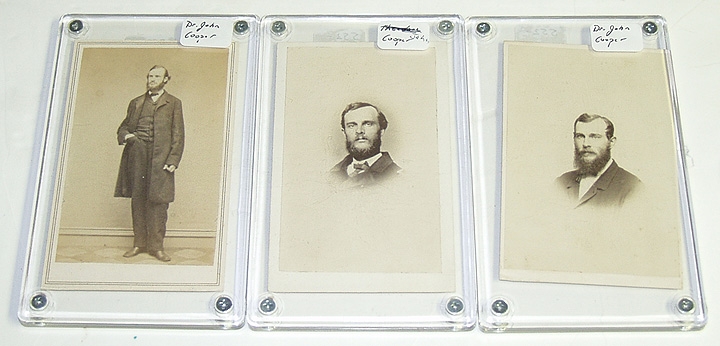 FAMILY GROUPING/ DOCUMENTS, IMAGES, LETTERS ID'D TO SURGEON JOHN COOPER, USA/ ASST. ENGINEER THEODORE COOPER, USN 