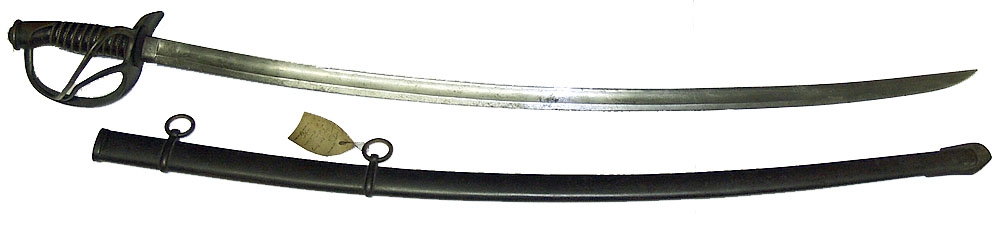 RARE IDENTIFIED 1860-DATED AMES MODEL 1860 LIGHT CAVALRY SABER AND SCABBARD - GEORGE BREAN, 6TH NEW JERSEY INFANTRY