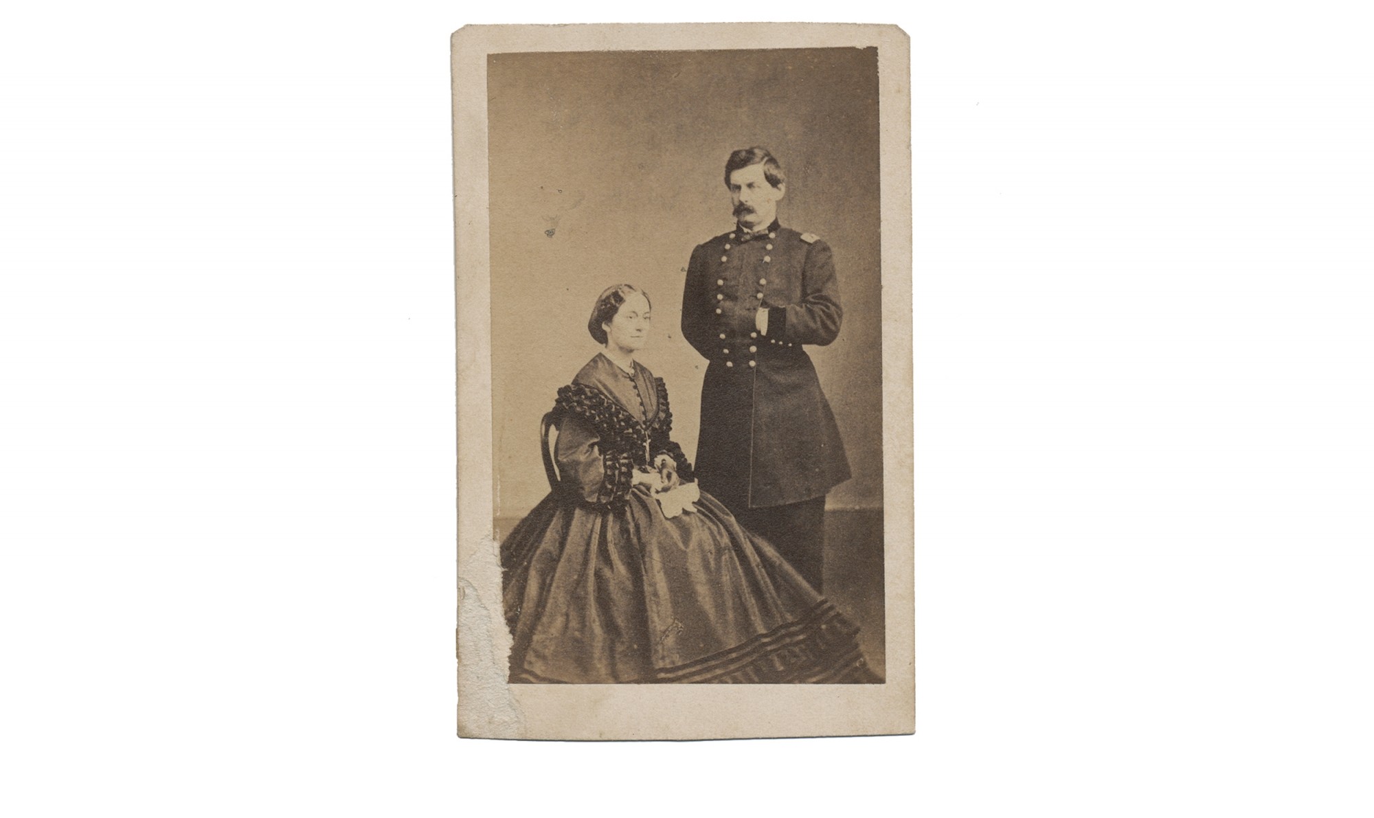 CDV OF MAJOR GENERAL GEORGE B. MCCLELLAN & WIFE