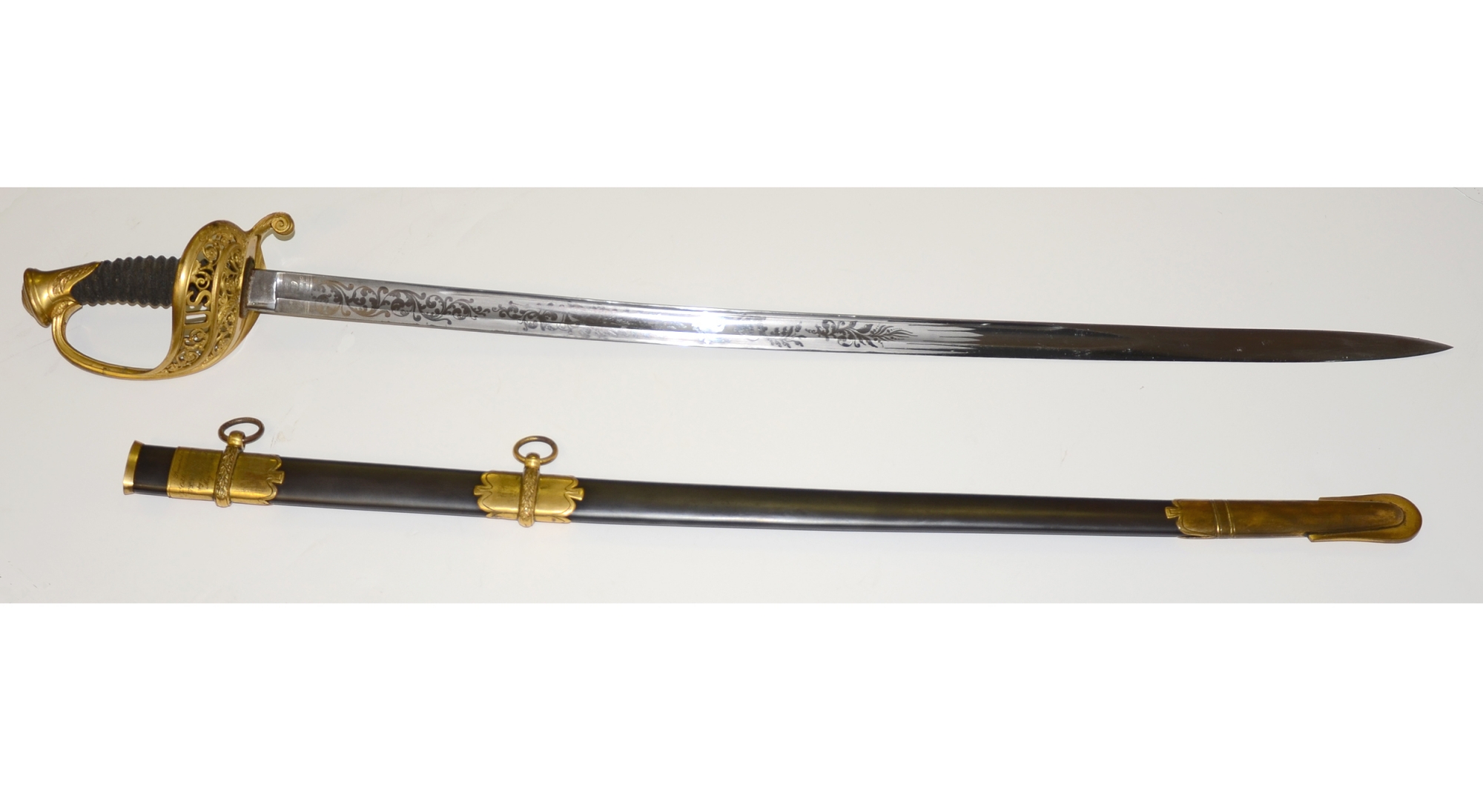 FANTASTIC CONDITION AMES MANUFACTURED MODEL 1850 FIELD & STAFF OFFICER'S  SWORD PRESENTED TO COLONEL DAVID MORRISON OF THE 79TH NEW YORK HIGHLANDERS  IN 1862 — Horse Soldier