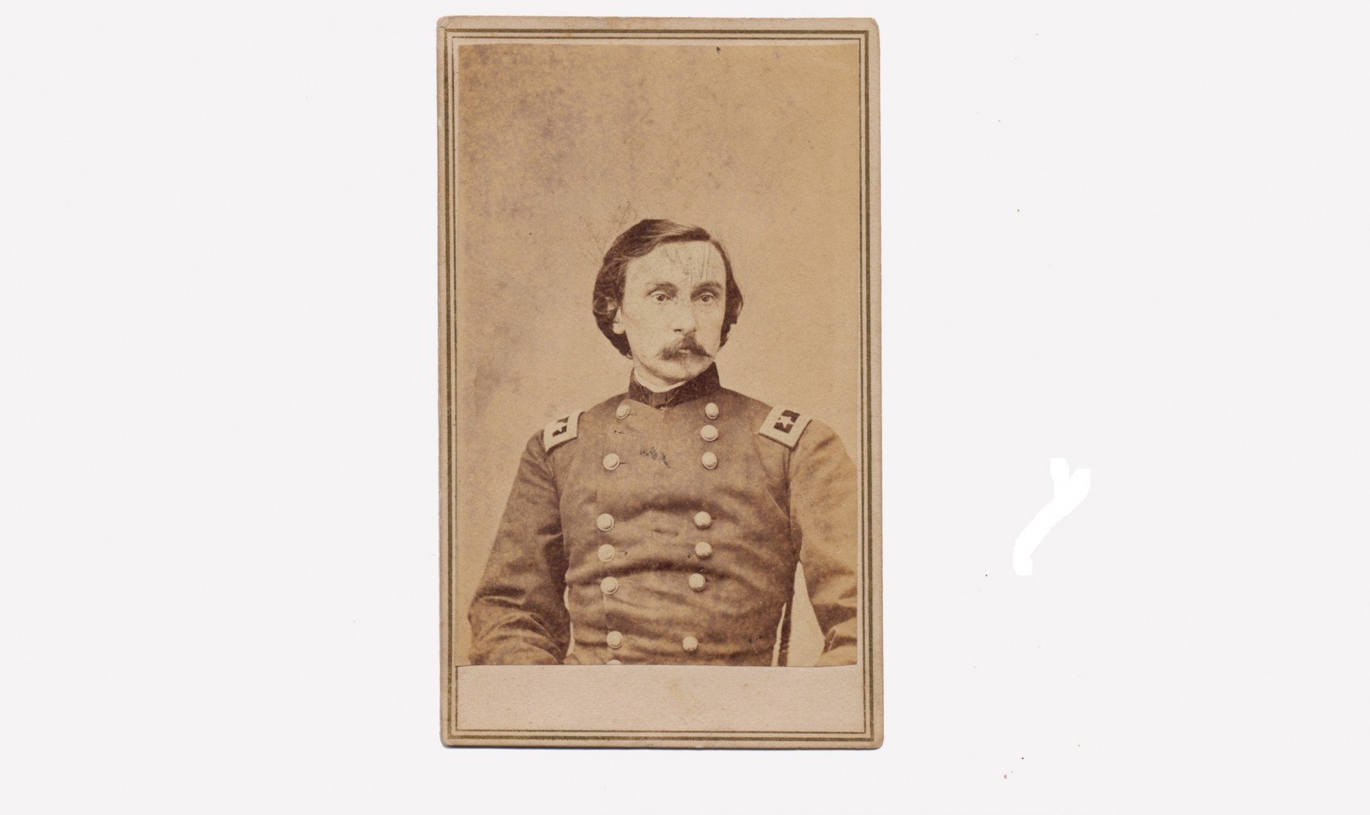 WAIST UP CDV OF MAJOR GENERAL WARREN OF LITTLE ROUND TOP FAME — Horse Soldier