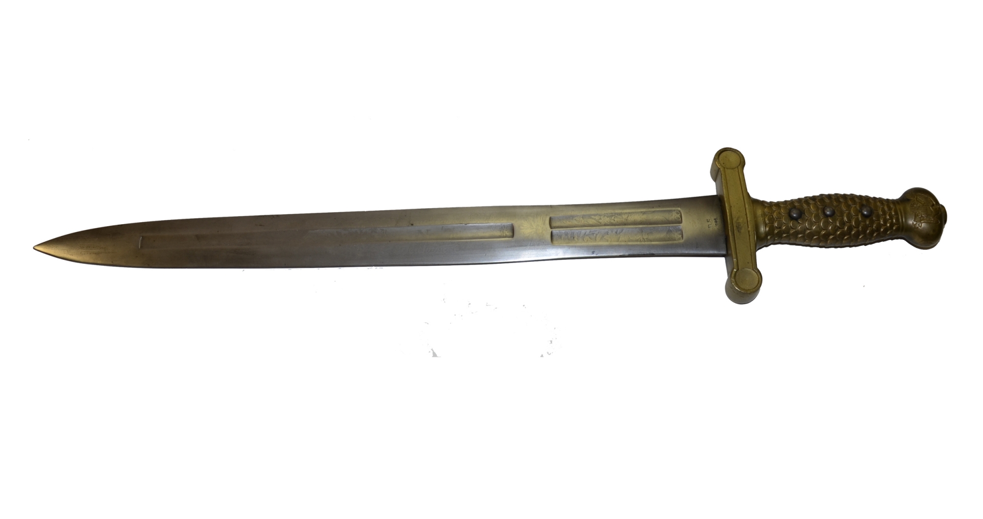 AMES MODEL 1832 ARTILLERY SHORT SWORD – ETCHED FRATERNAL BLADE