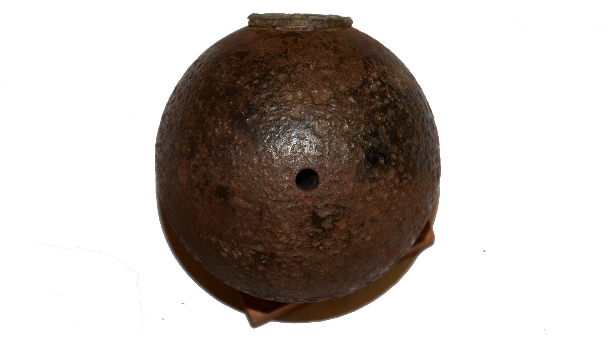 RARE US 4.52 INCH 12 POUND SPHERICAL BRAILLE BORMANN FUSED SPHERICAL SHELL