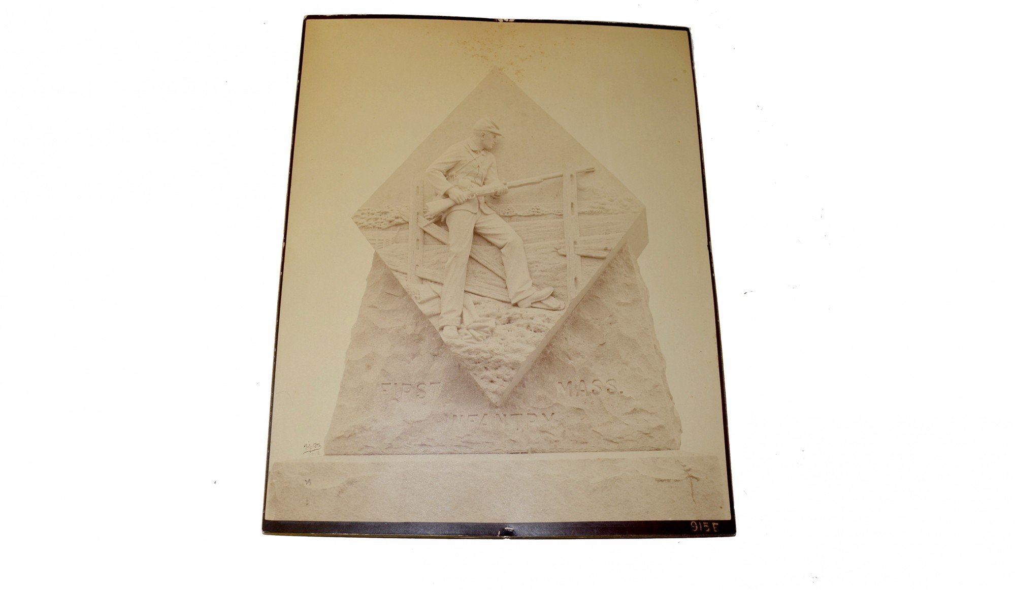 IMPERIAL PHOTOGRAPH OF THE 1ST MASSACHUSETTS INFANTRY MONUMENT AT GETTYSBURG