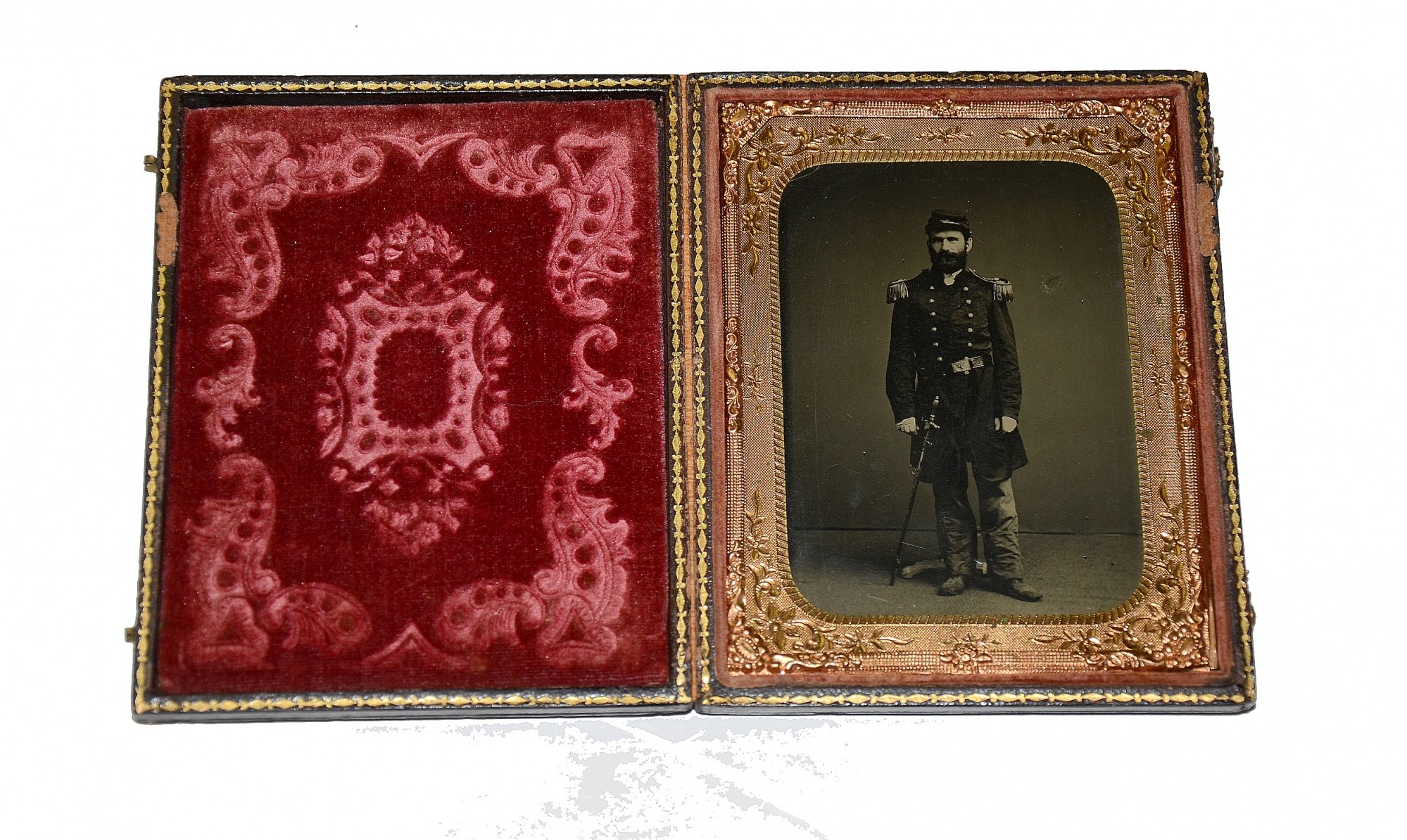 QUARTER PLATE TINTYPE OF US CIVIL WAR SURGEON, VERY RARE