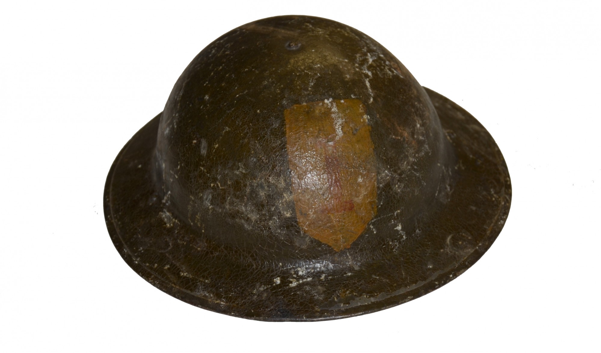 US WORLD WAR ONE MODEL 1917 HELMET WITH PAINTED 1ST DIVISION INSIGNIA