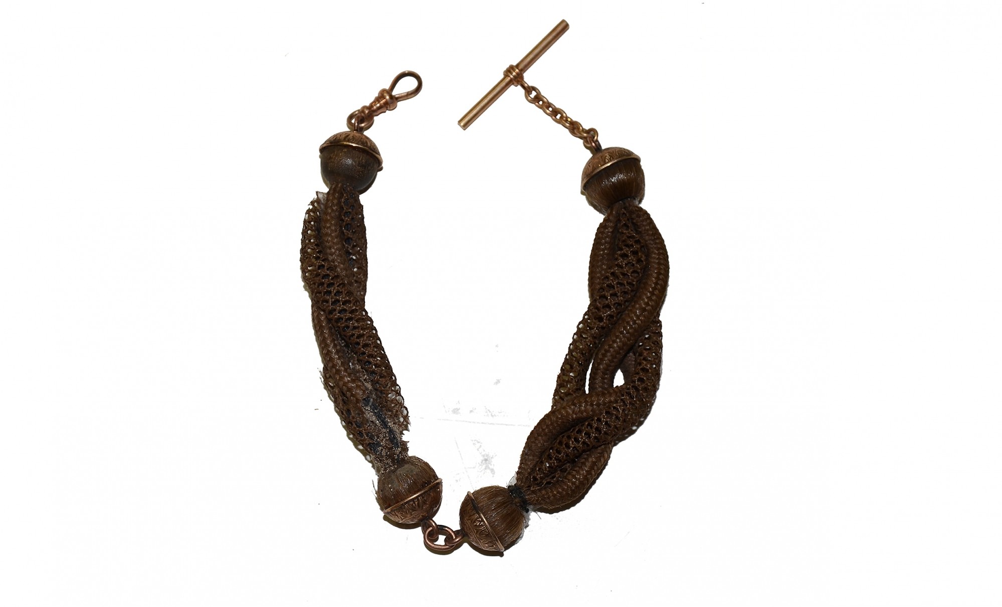 VICTORIAN WATCH FOB WITH HAIR CHAIN 