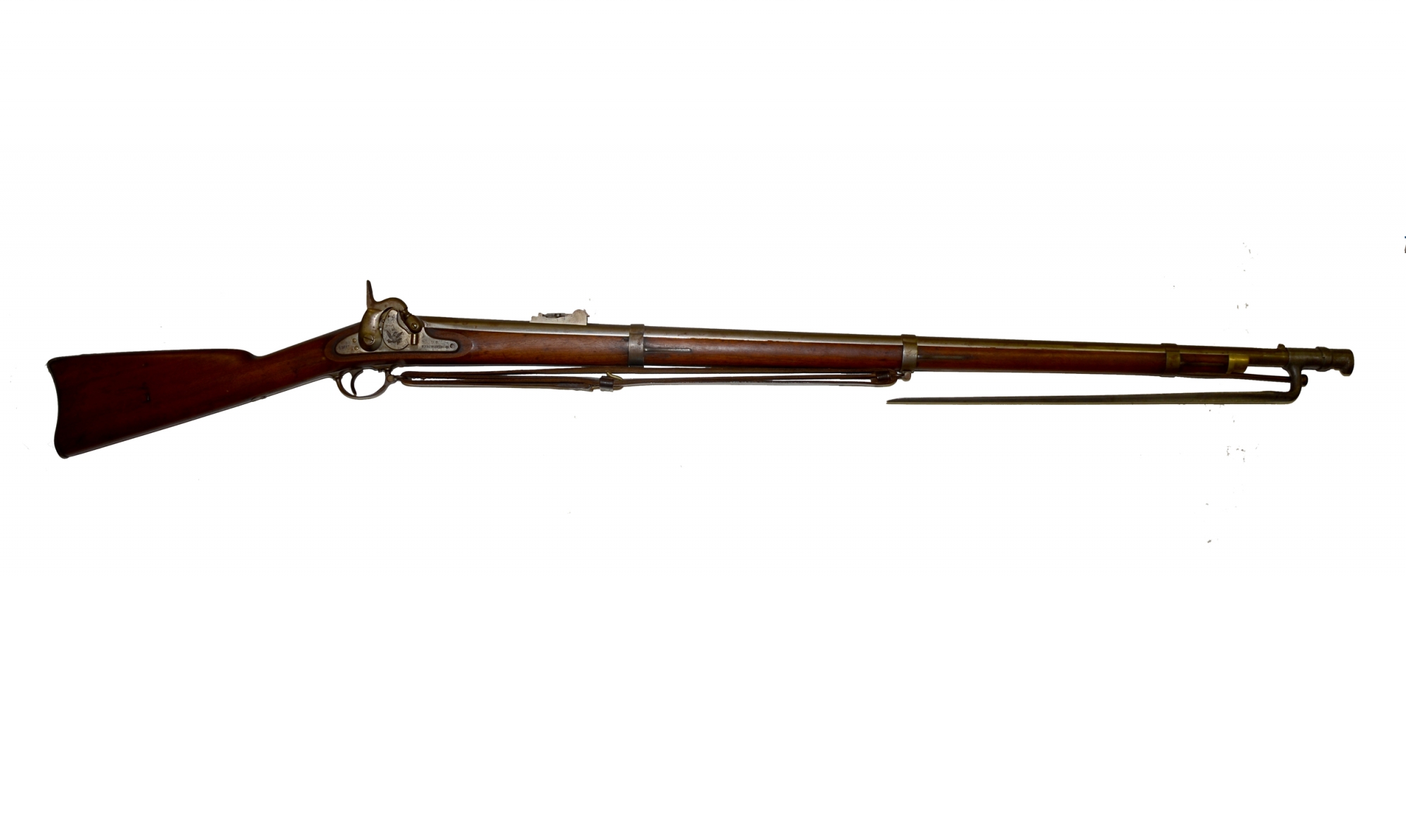 SPRINGFIELD M1855 PERCUSSION RIFLE-MUSKET, DATED 1857, WITH BAYONET