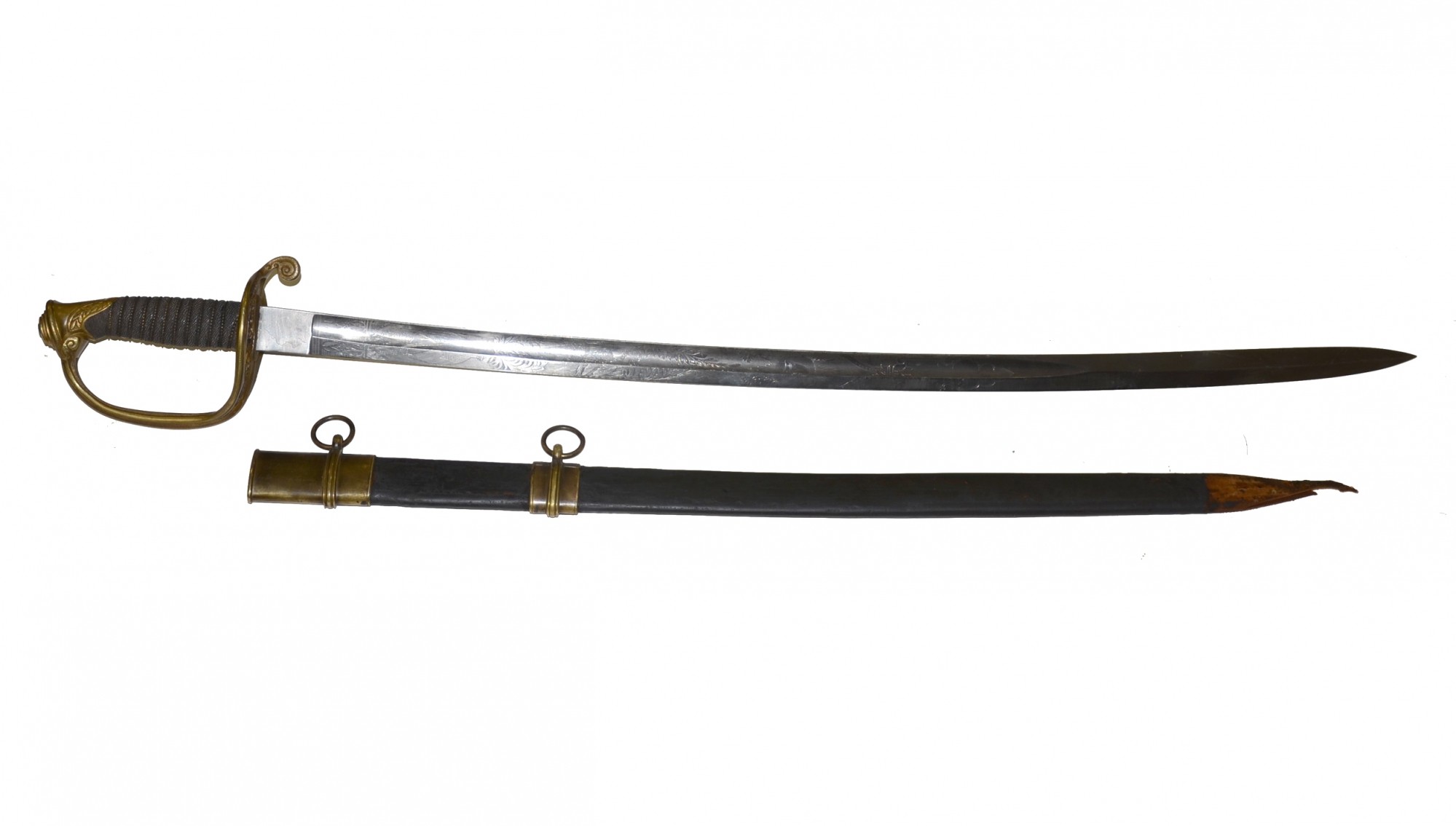 IMPORT MODEL 1850 FOOT OFFICER’S SWORD IDENTIFIED TO JOHN M. DODGE, MEMBER OF THE 108th ILLINOIS