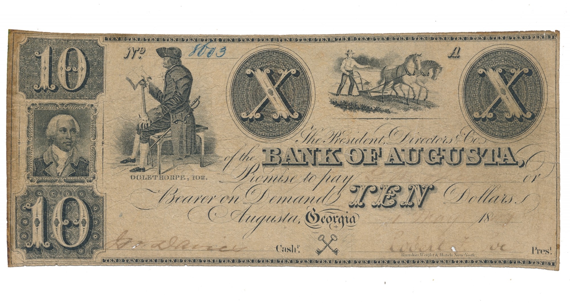 BANK OF AUGUSTA, AUGUSTA, 10 NOTE — Horse Soldier