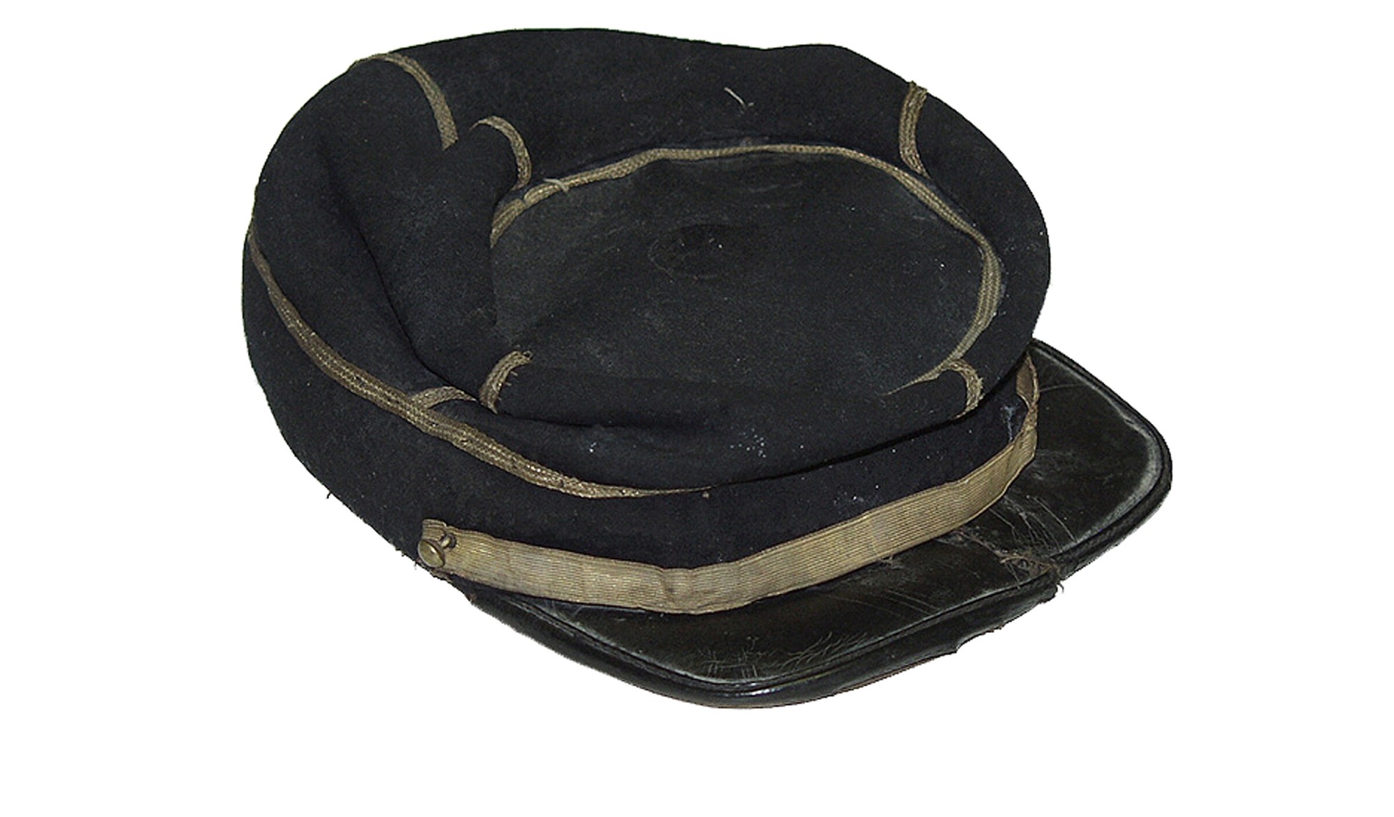 WONDERFUL CONDITION ORIGINAL CONFEDERATE-MANUFACTURED KEPI FOR A DRUMMER  BOY OR CHILD — Horse Soldier