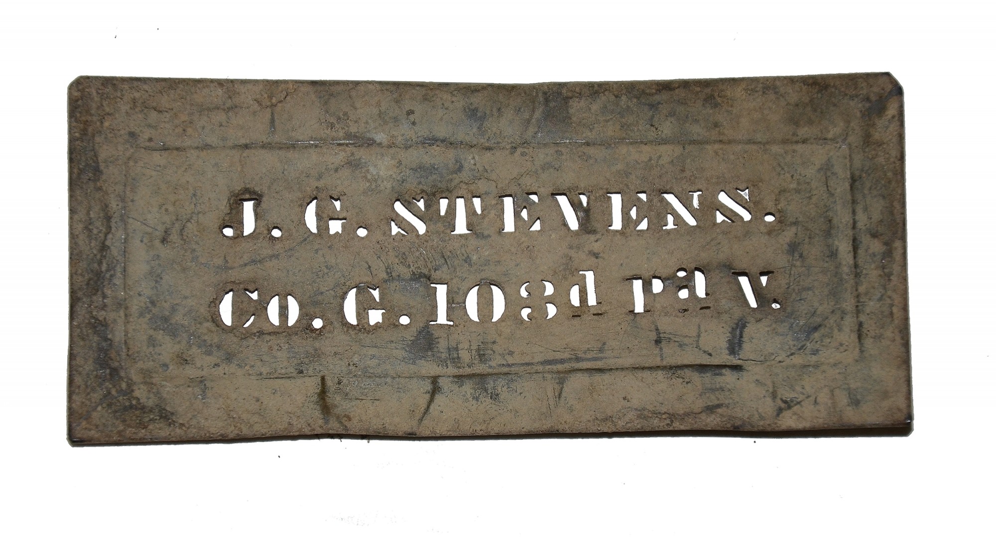 RELIC SOLDIERS’ STENCIL, 103RD PENNSYLVANIA INFANTRY