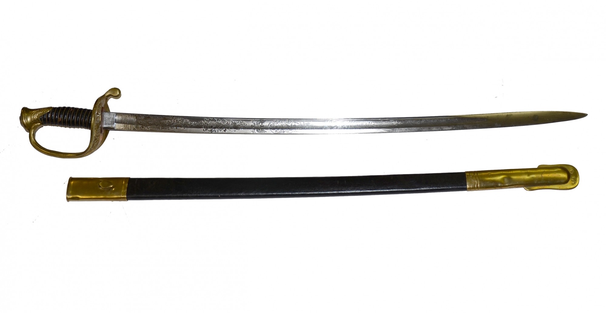 USMC NCO SWORD AND SCABBARD WITH REPLACED LEATHER