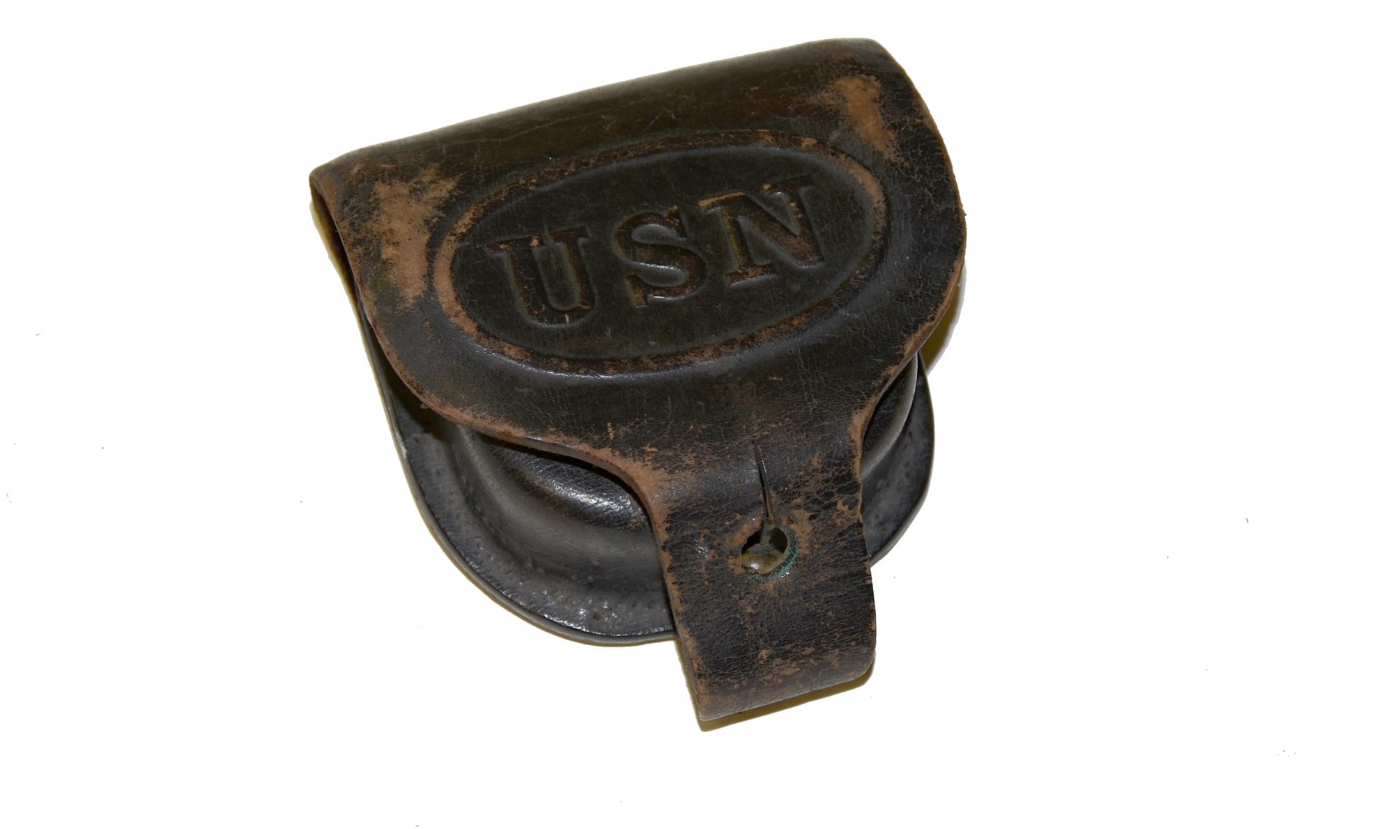 CIVIL WAR U.S. NAVY PERCUSSION CAP BOX WITH POST CIVIL WAR NAVY SERVICE