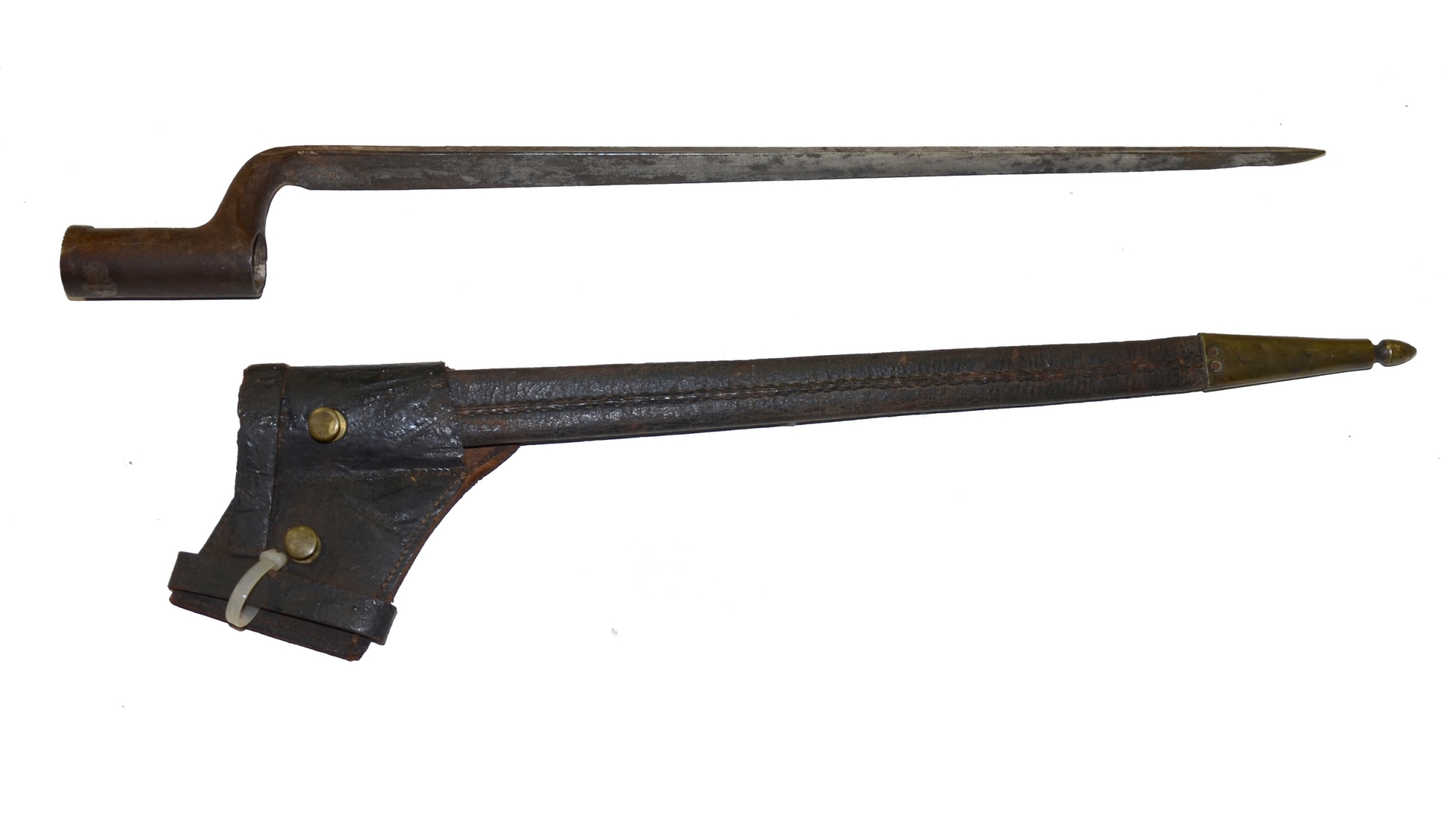 US C. 1800-1812 ERA SOCKET BAYONET WITH MILITIA STYLE SCABBARD