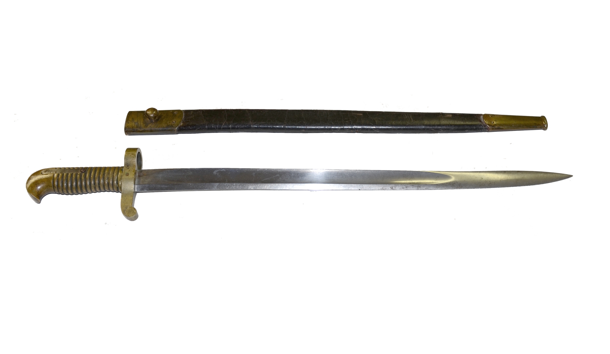 CIVIL WAR ‘ZOUAVE’ SABER WITH LEATHER SCABBARD — Horse Soldier