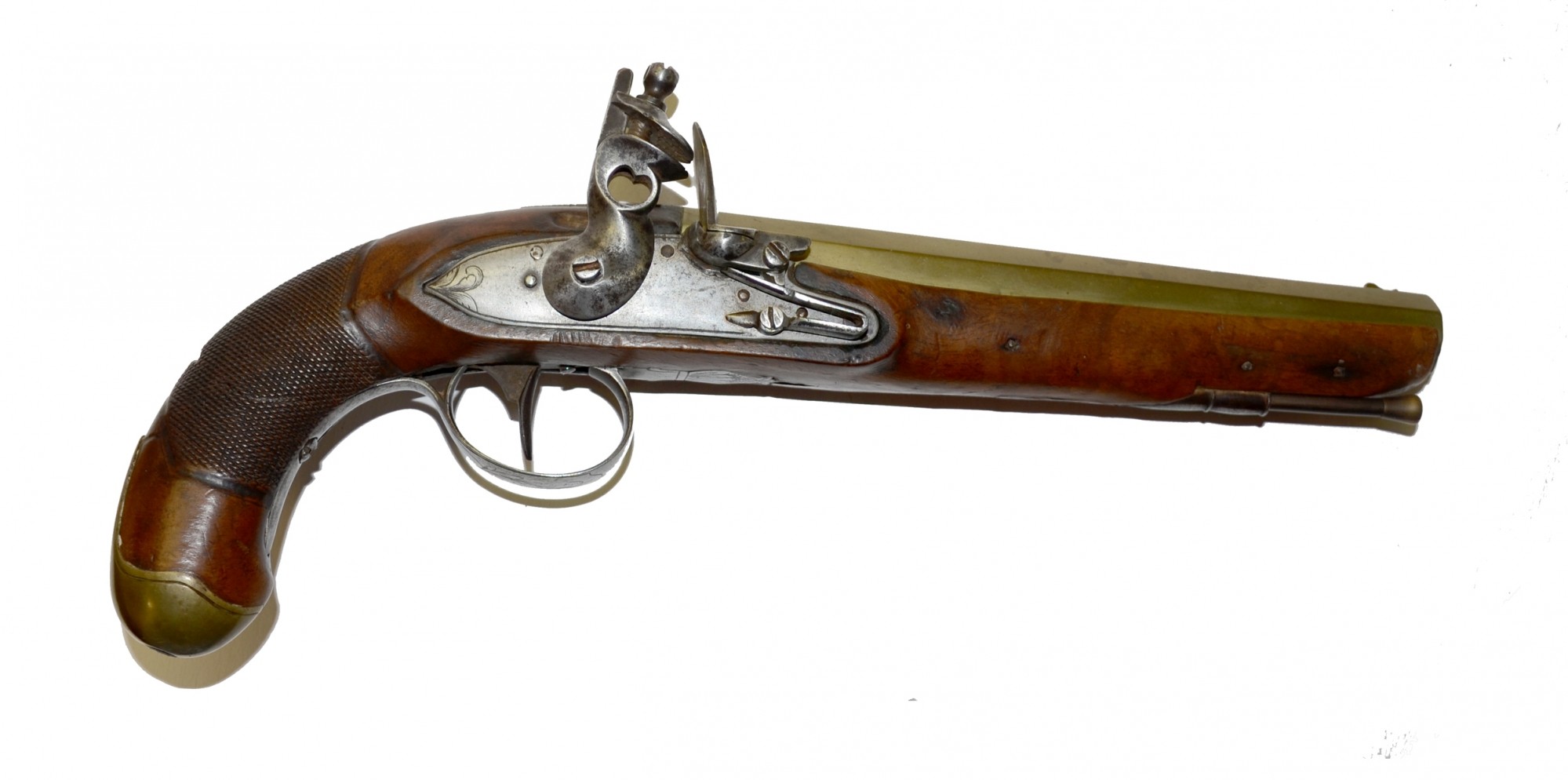 BRASS BARREL FLINTLOCK PISTOL, C. 1820'S — Horse Soldier