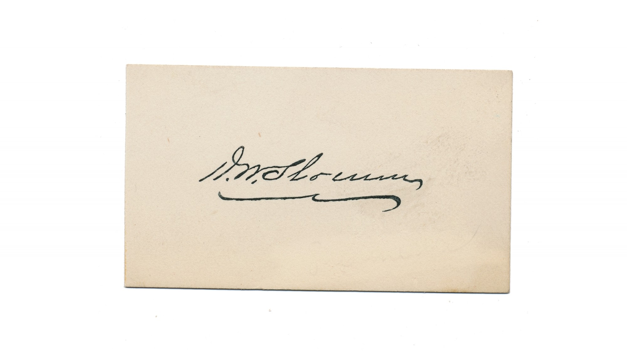 AUTOGRAPH CARD OF MAJOR GENERAL HENRY W. SLOCUM