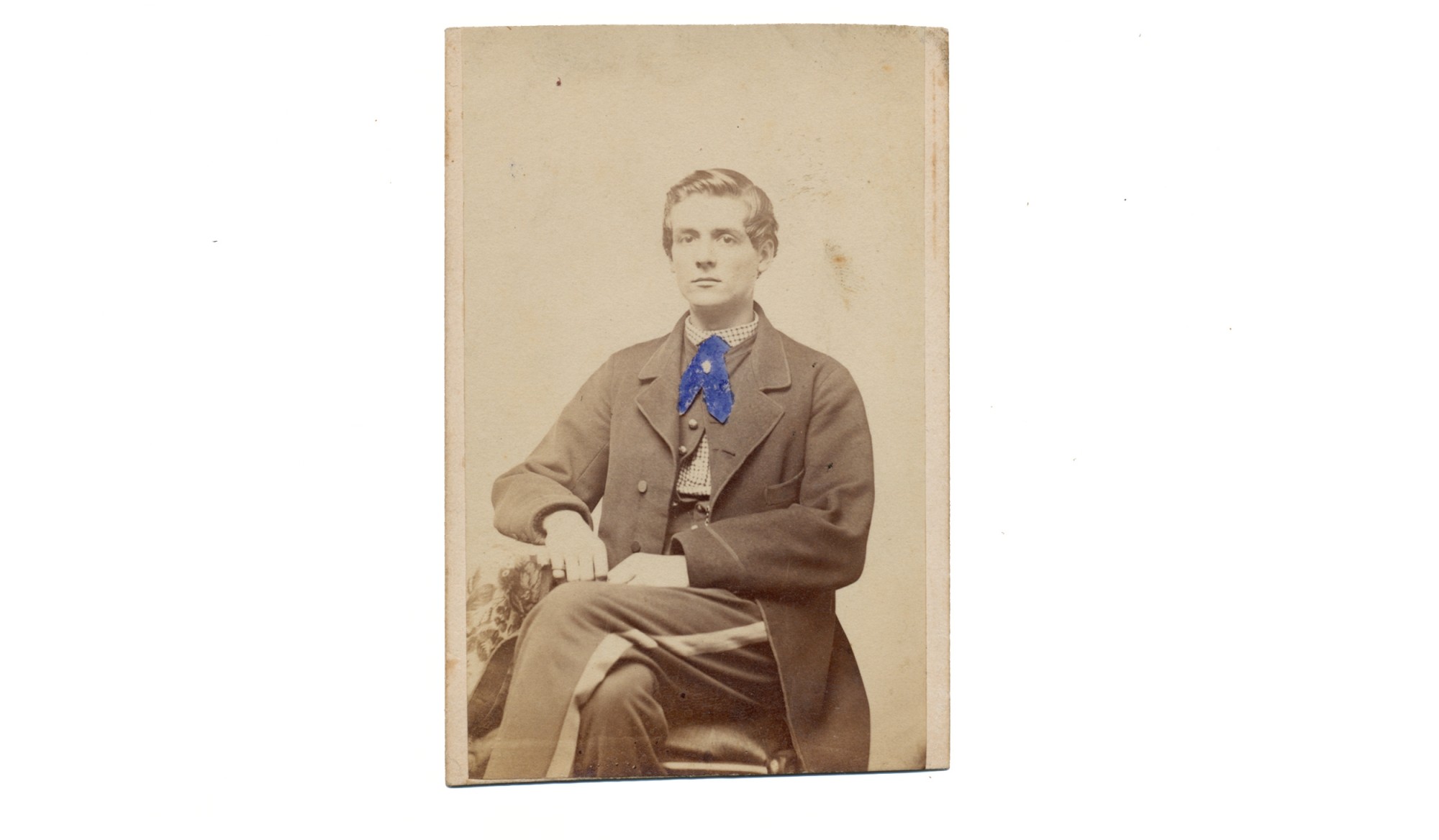 THREE-QUARTER SEATED CDV OF 12TH NEW HAMPSHIRE SERGEANT