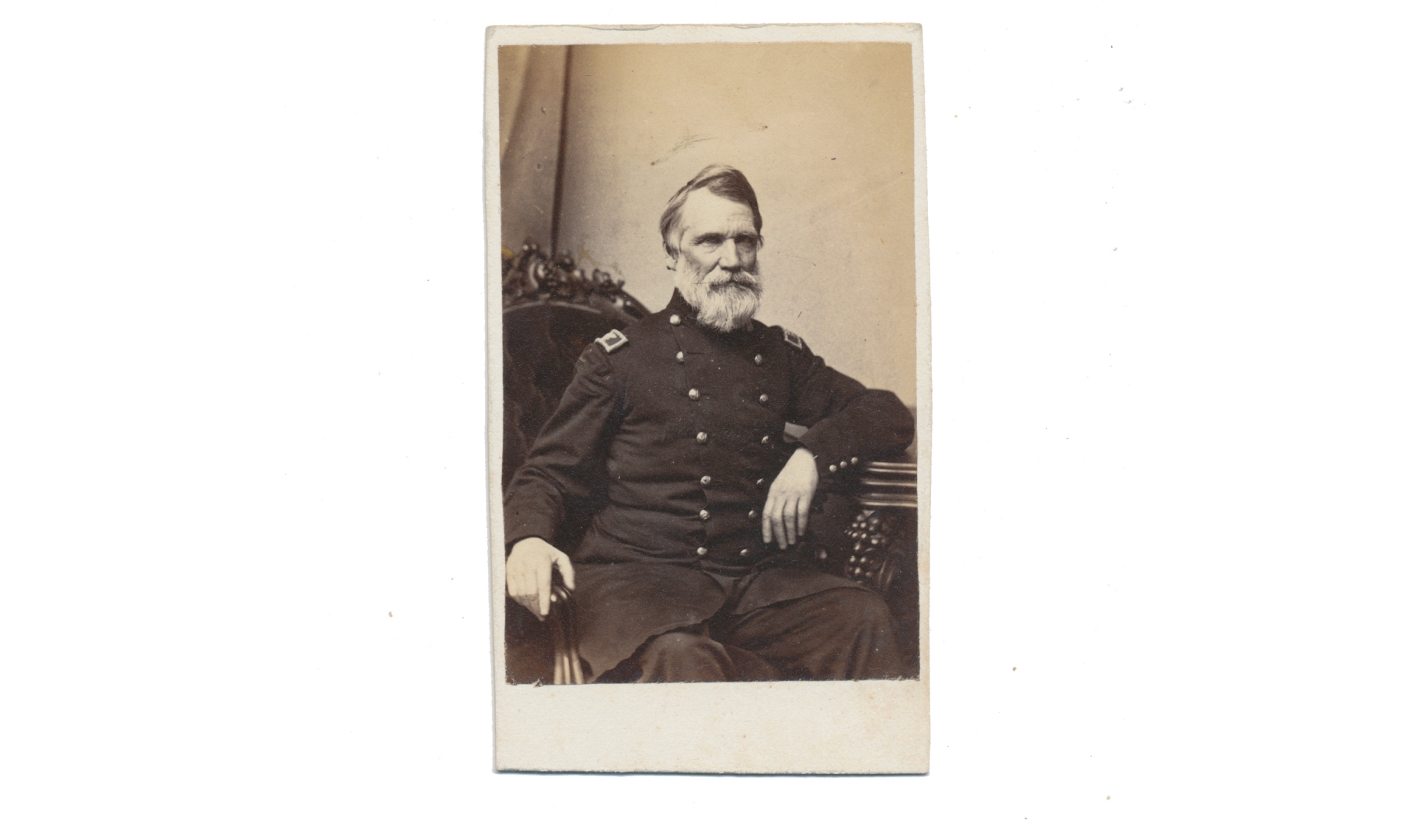 CDV VERY NICE THREE-QUARTER SEATED VIEW OF BRIGADIER GENERAL JUSTIN DIMICK